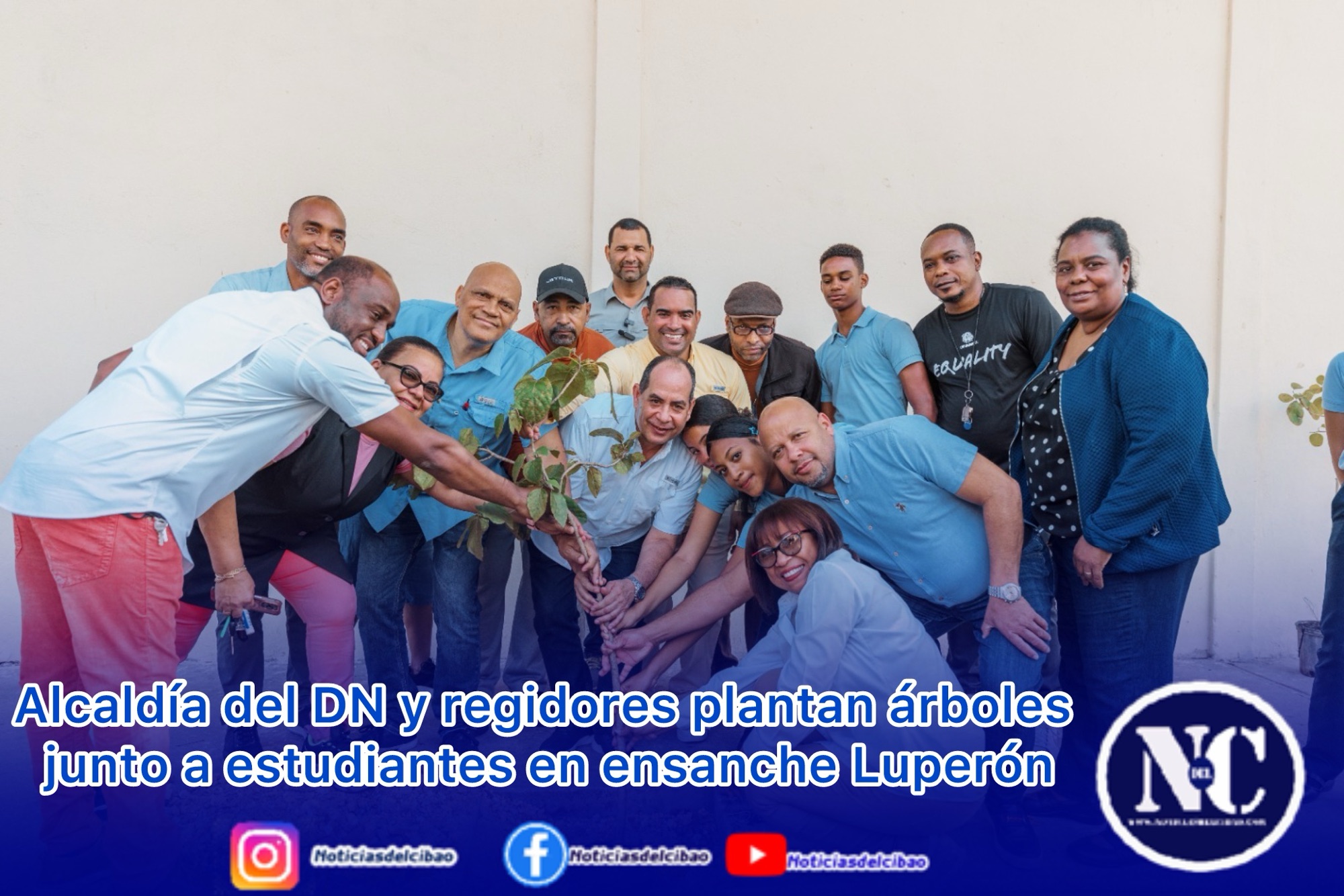 Alcaldía del DN y regidores plantan árboles junto a estudiantes en ensanche Luperón