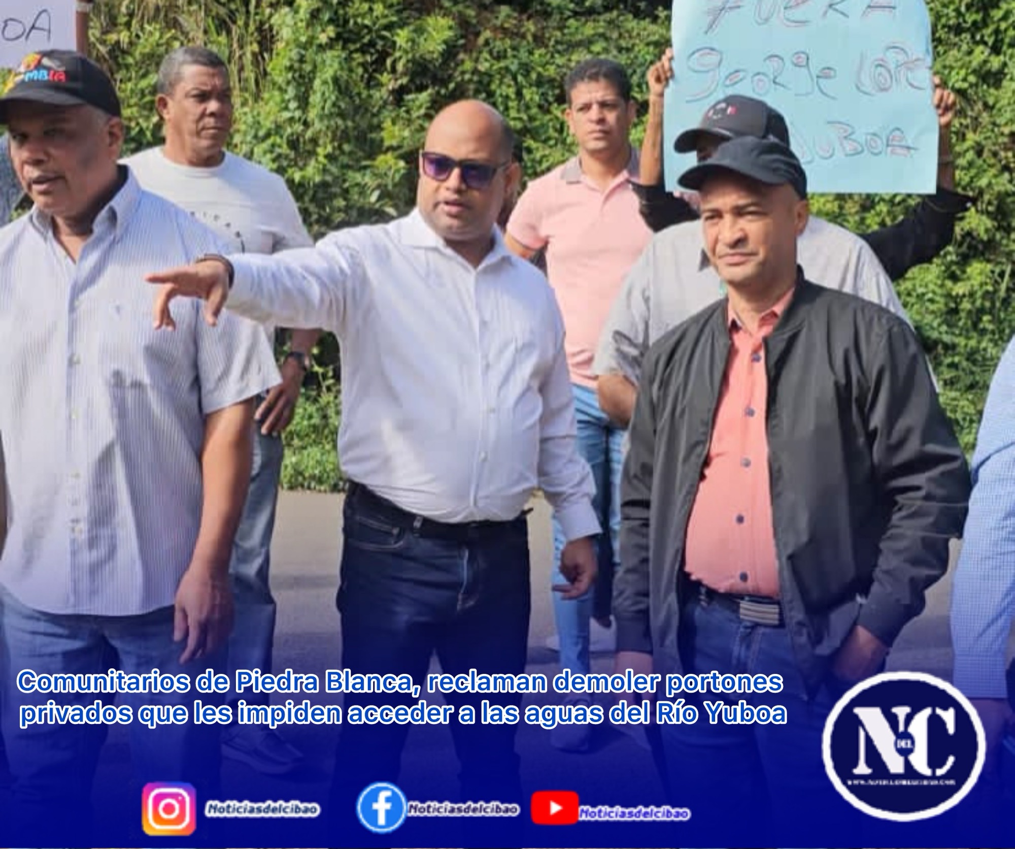 Comunitarios de Piedra Blanca, reclaman demoler portones privados que les impiden acceder a las aguas del Río Yuboa