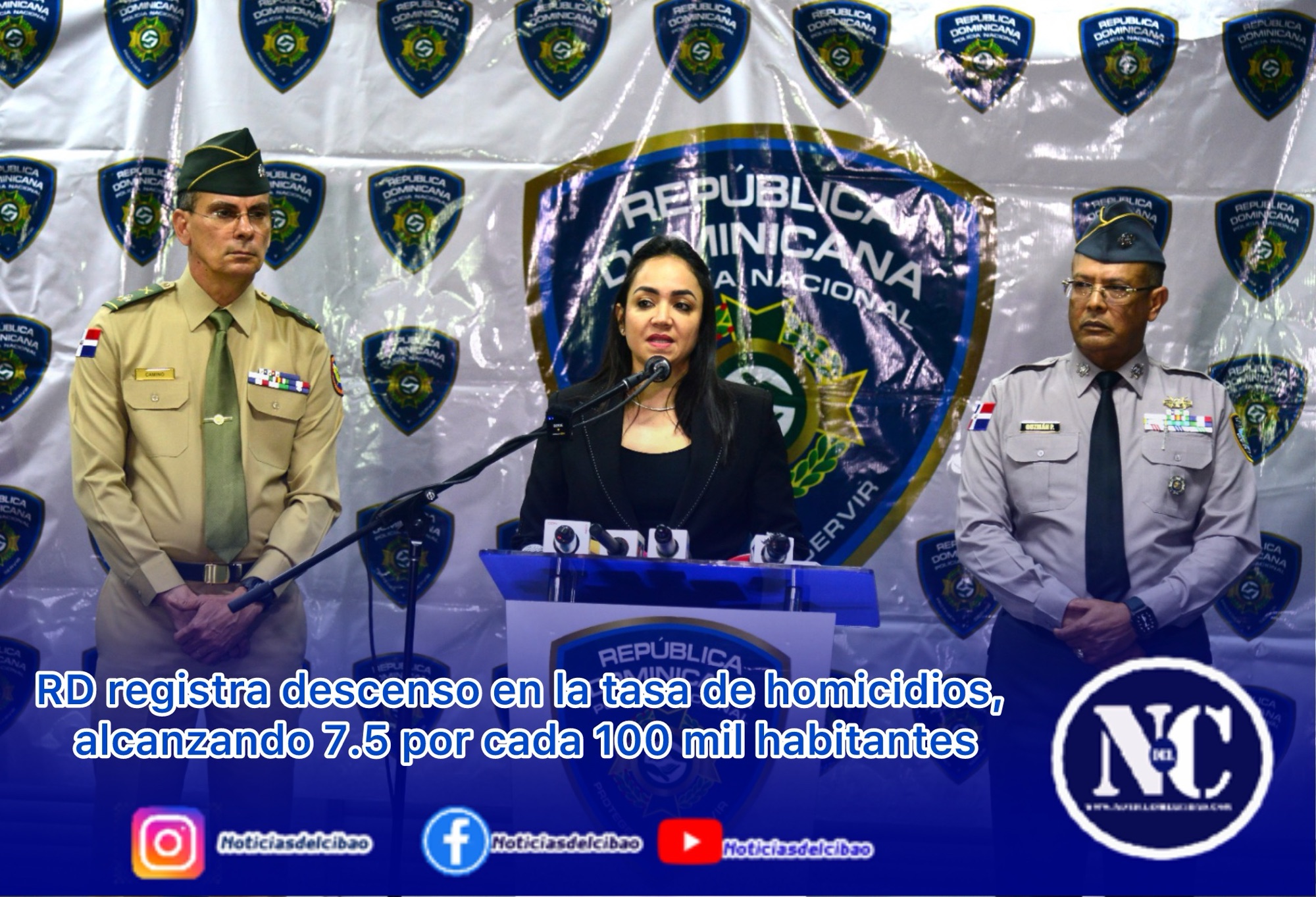 RD registra descenso en la tasa de homicidios, alcanzando 7.5 por cada 100 mil habitantes