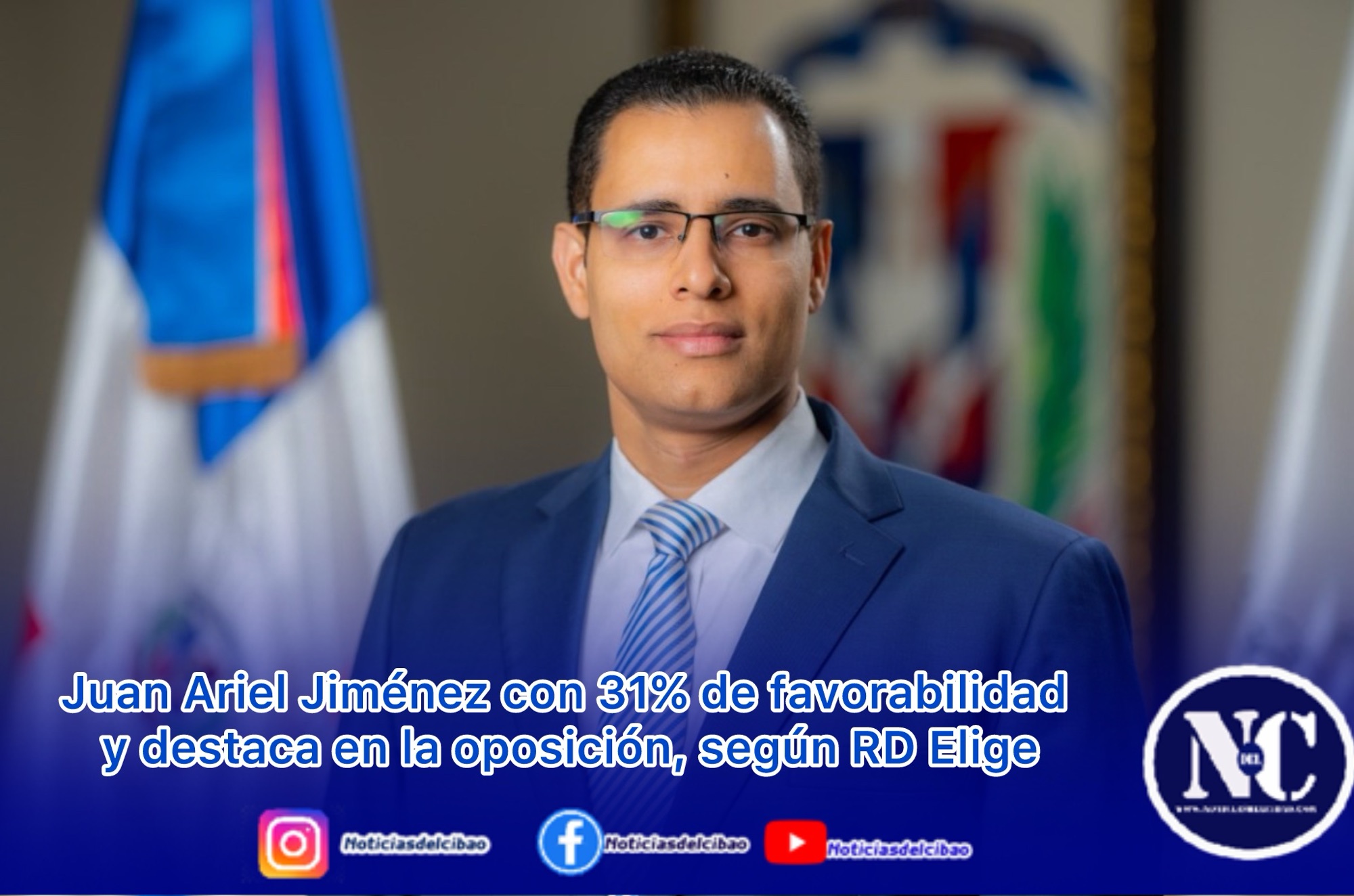 Juan Ariel Jiménez con 31% de favorabilidad y destaca en la oposición, según RD Elige
