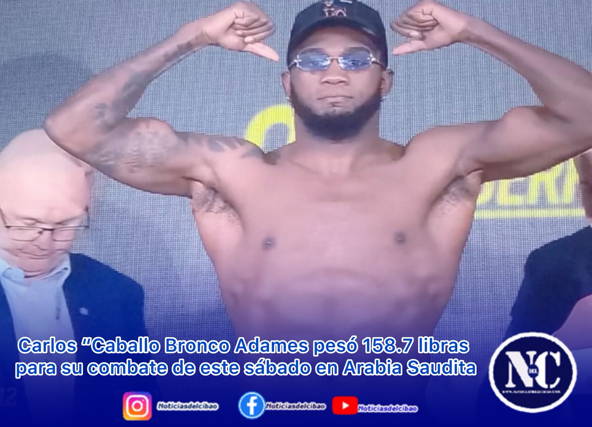 Carlos “Caballo Bronco Adames pesó 158.7 libras para su combate de este sábado en Arabia Saudita