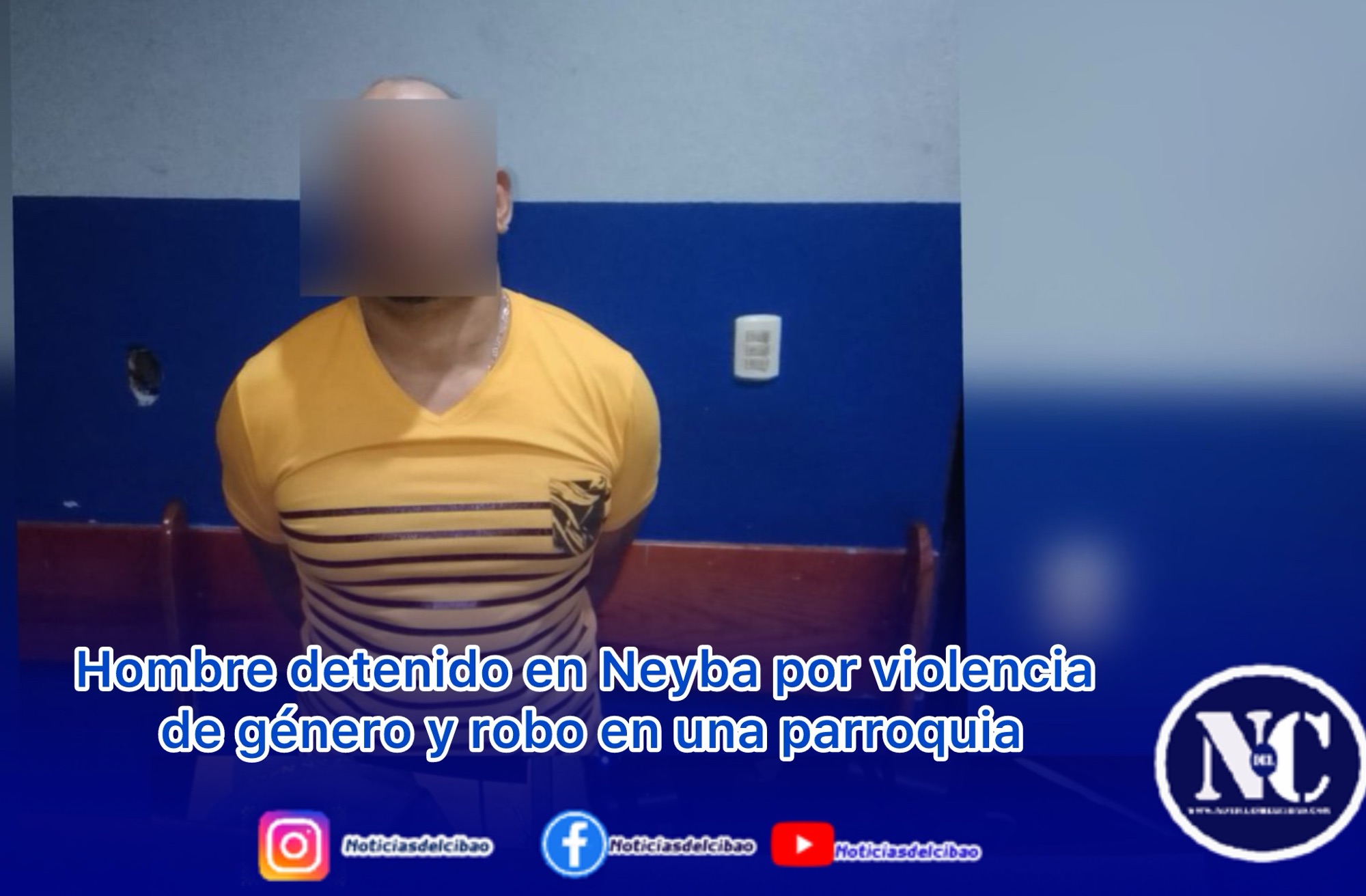 Hombre detenido en Neyba por violencia de género y robo en una parroquia