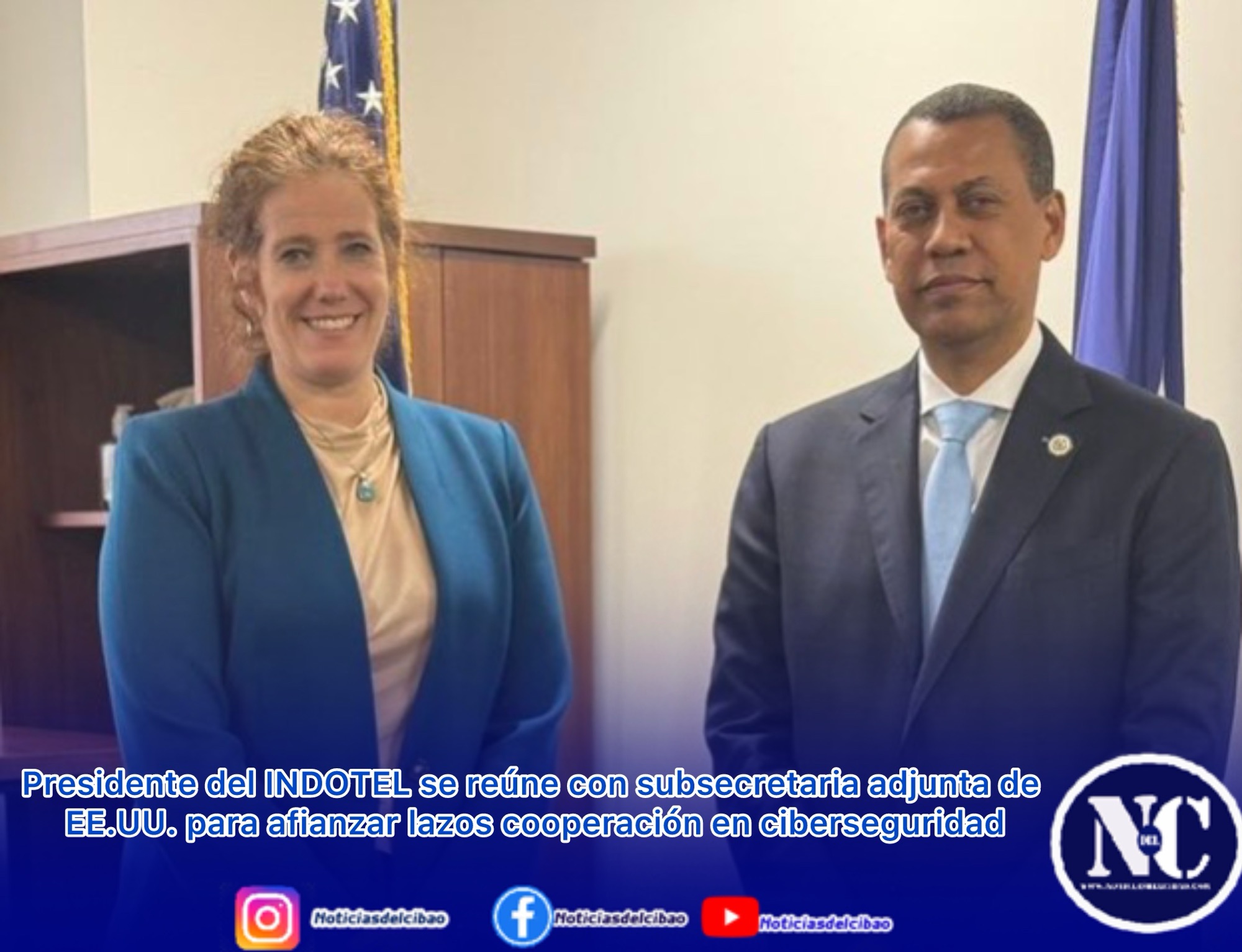 Presidente del INDOTEL se reúne con subsecretaria adjunta de EE.UU.&nbsp;para afianzar lazos cooperación en ciberseguridad