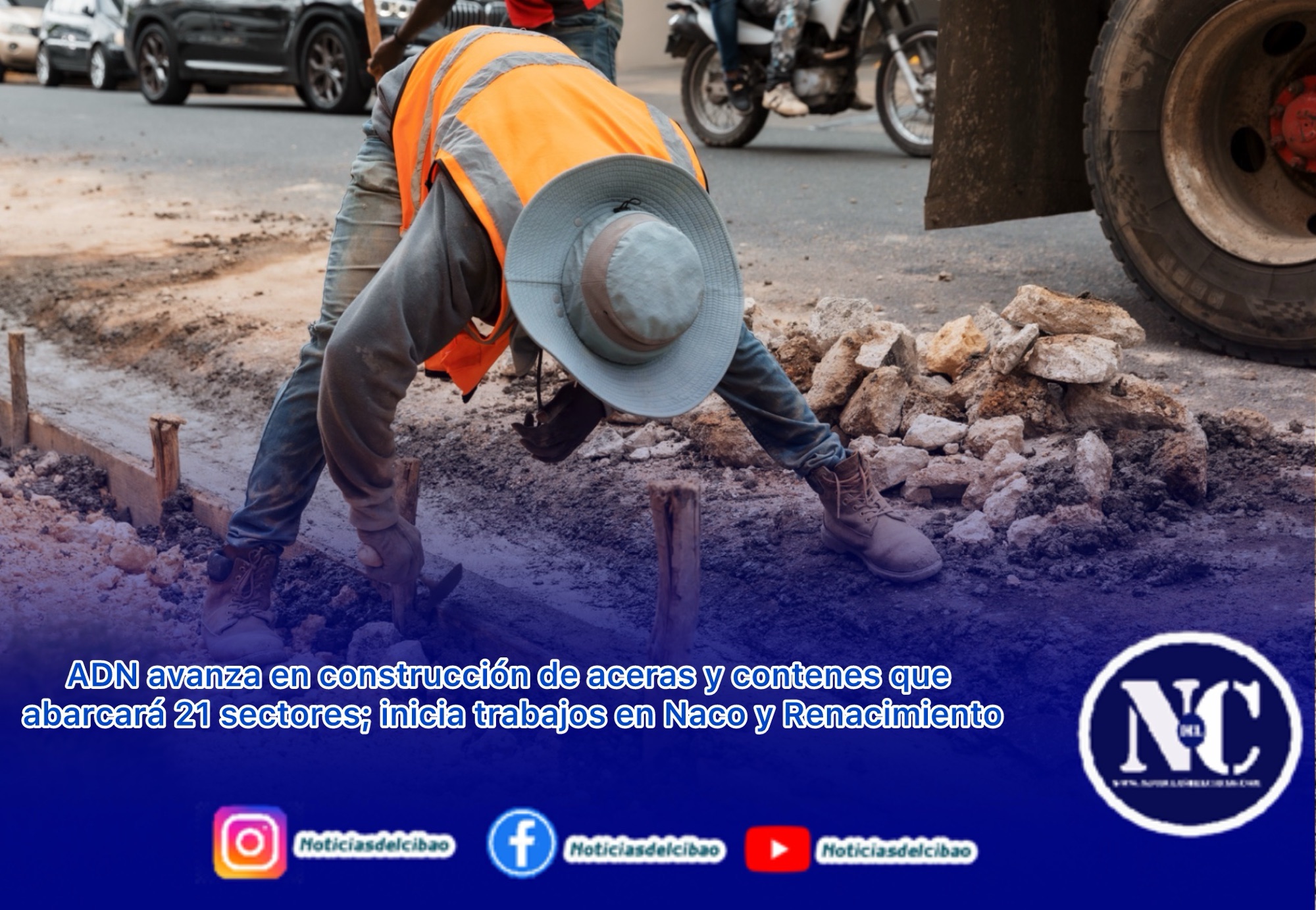 ADN avanza en construcción de aceras y contenes que abarcará 21 sectores; inicia trabajos en Naco y Renacimiento