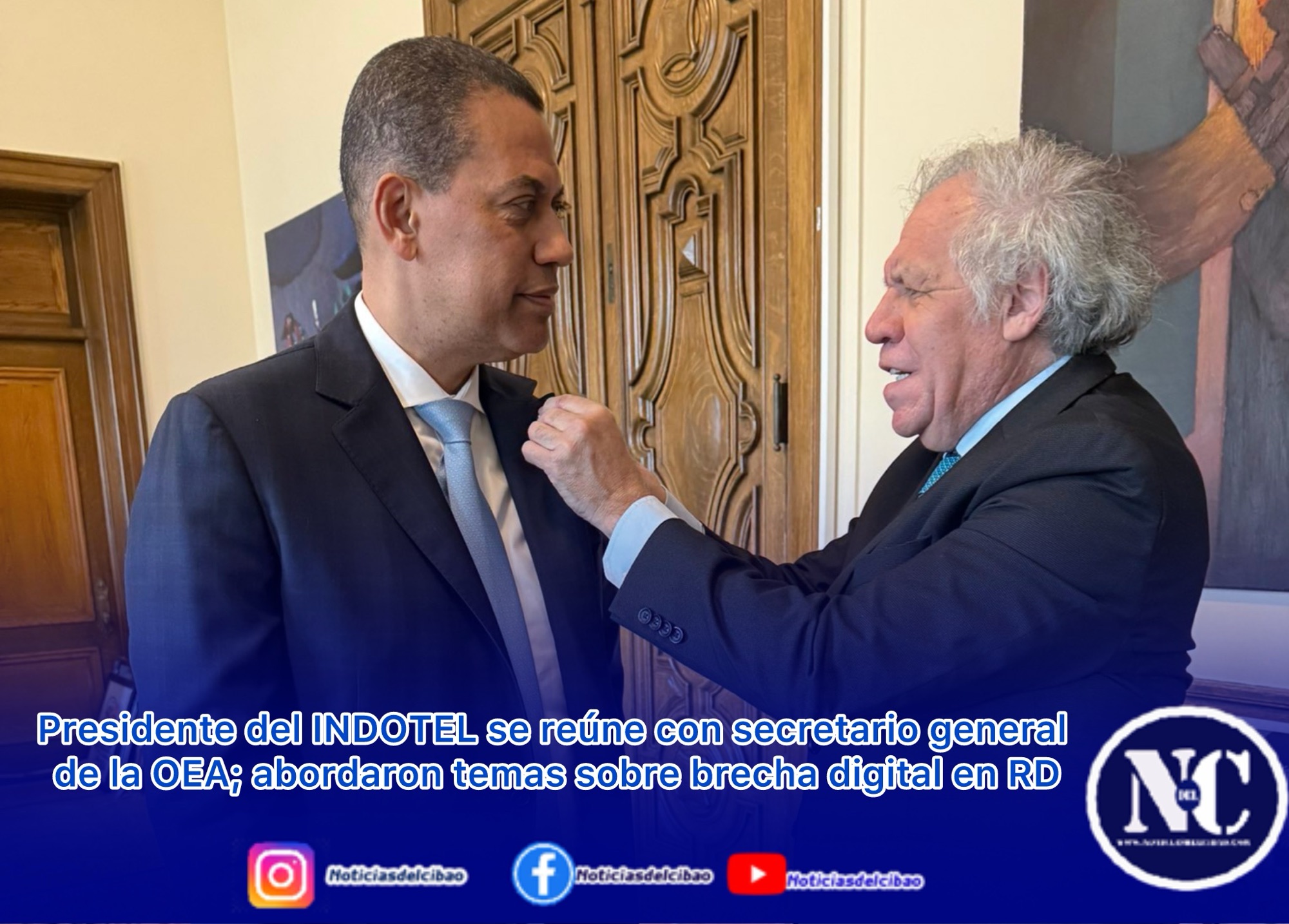 Presidente del INDOTEL se reúne con secretario general de la OEA; abordaron temas sobre brecha digital en RD
