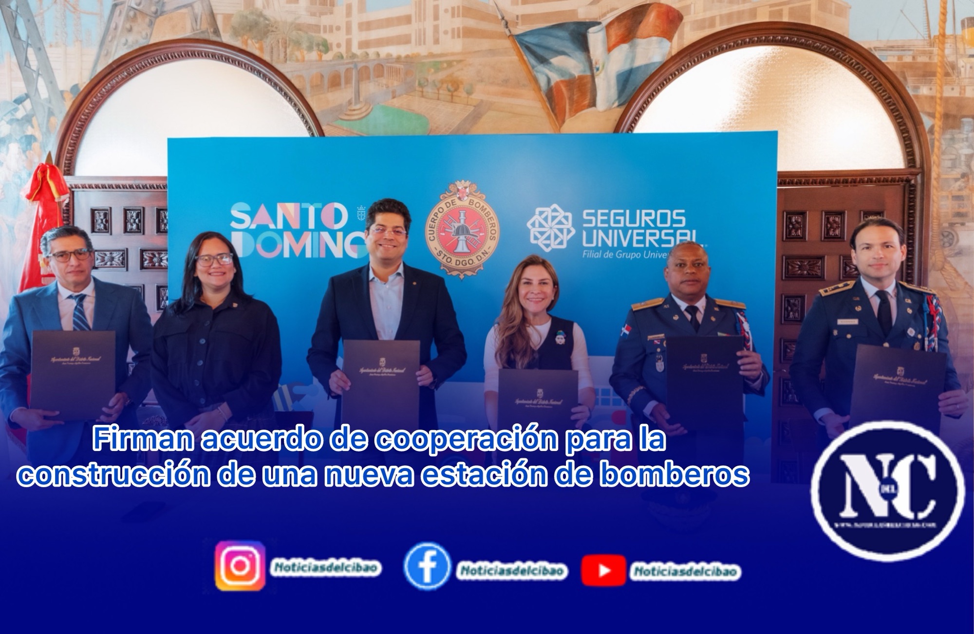 Firman acuerdo de cooperación para la construcción de una nueva estación de bomberos