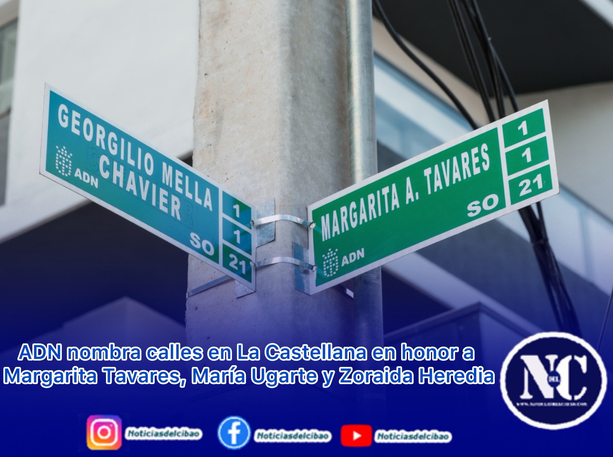 ADN nombra calles en La Castellana en honor a Margarita Tavares, María Ugarte y Zoraida Heredia