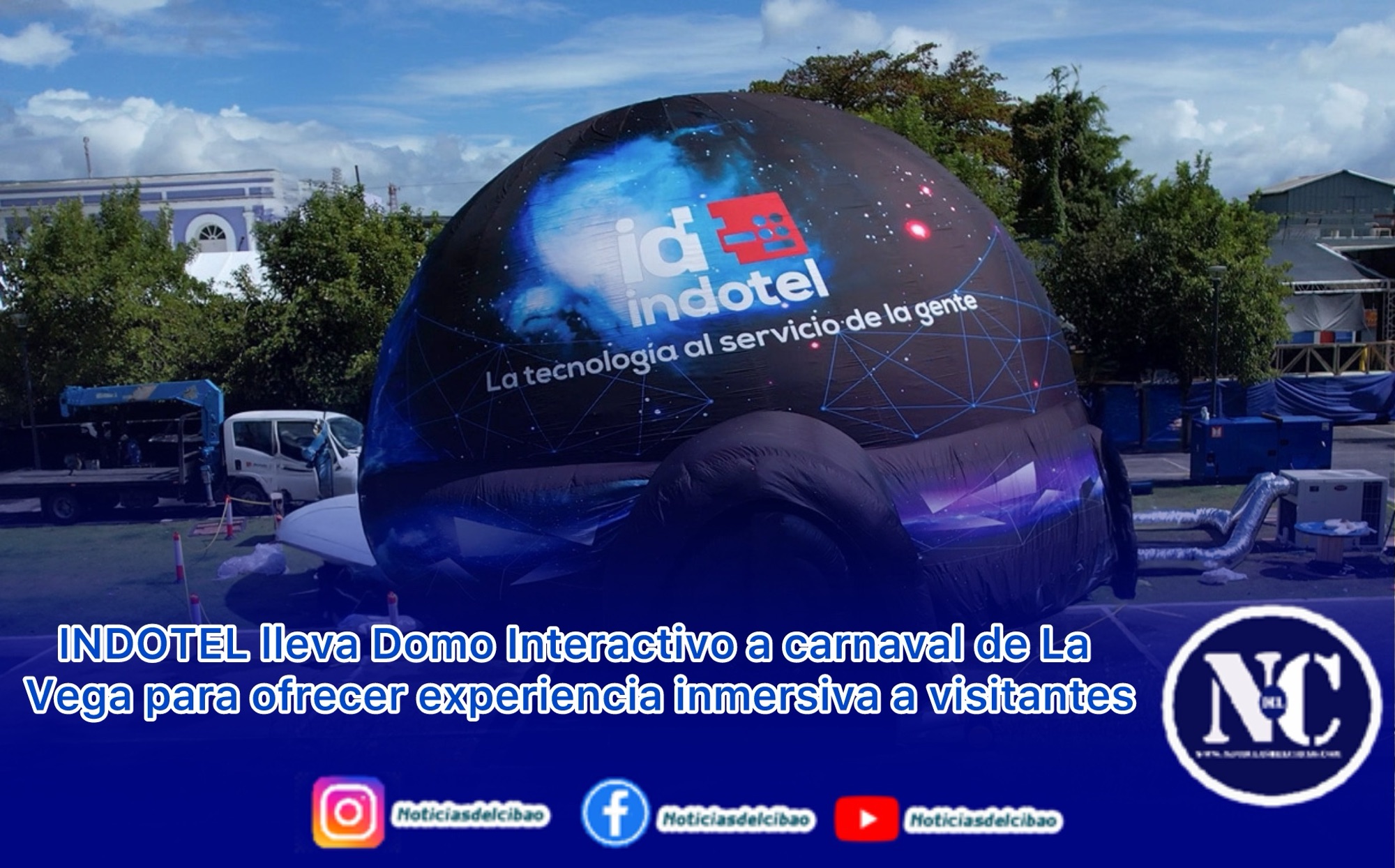 INDOTEL lleva Domo Interactivo a carnaval de La Vega para ofrecer experiencia inmersiva a visitantes
