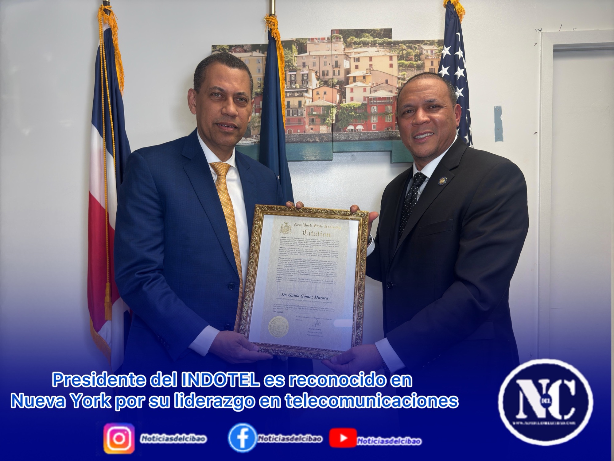 Presidente del INDOTEL es reconocido en Nueva York por su liderazgo en telecomunicaciones