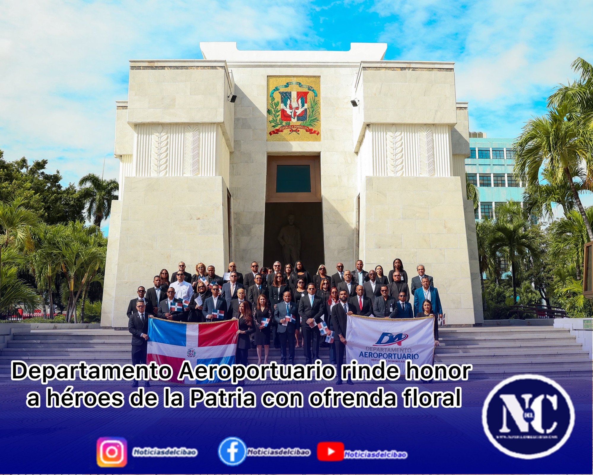 Departamento Aeroportuario rinde honor a héroes de la Patria con ofrenda floral