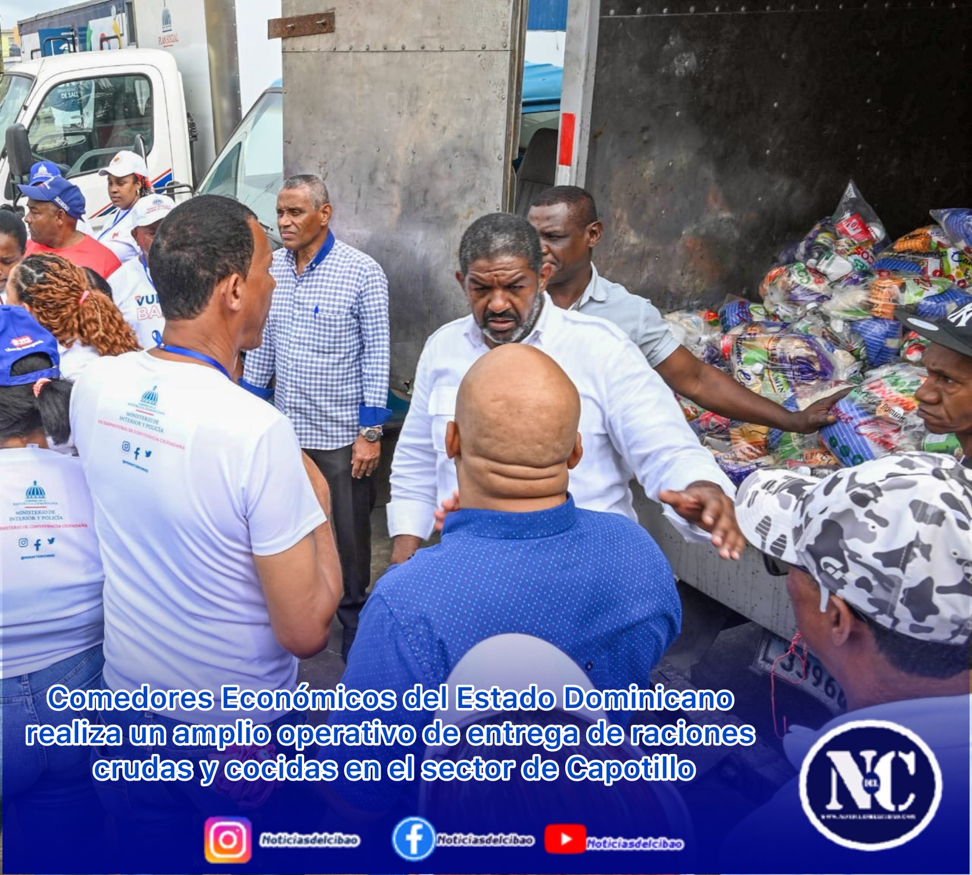 Comedores Económicos del Estado Dominicano realiza un amplio operativo de entrega de raciones crudas y cocidas en el sector de Capotillo