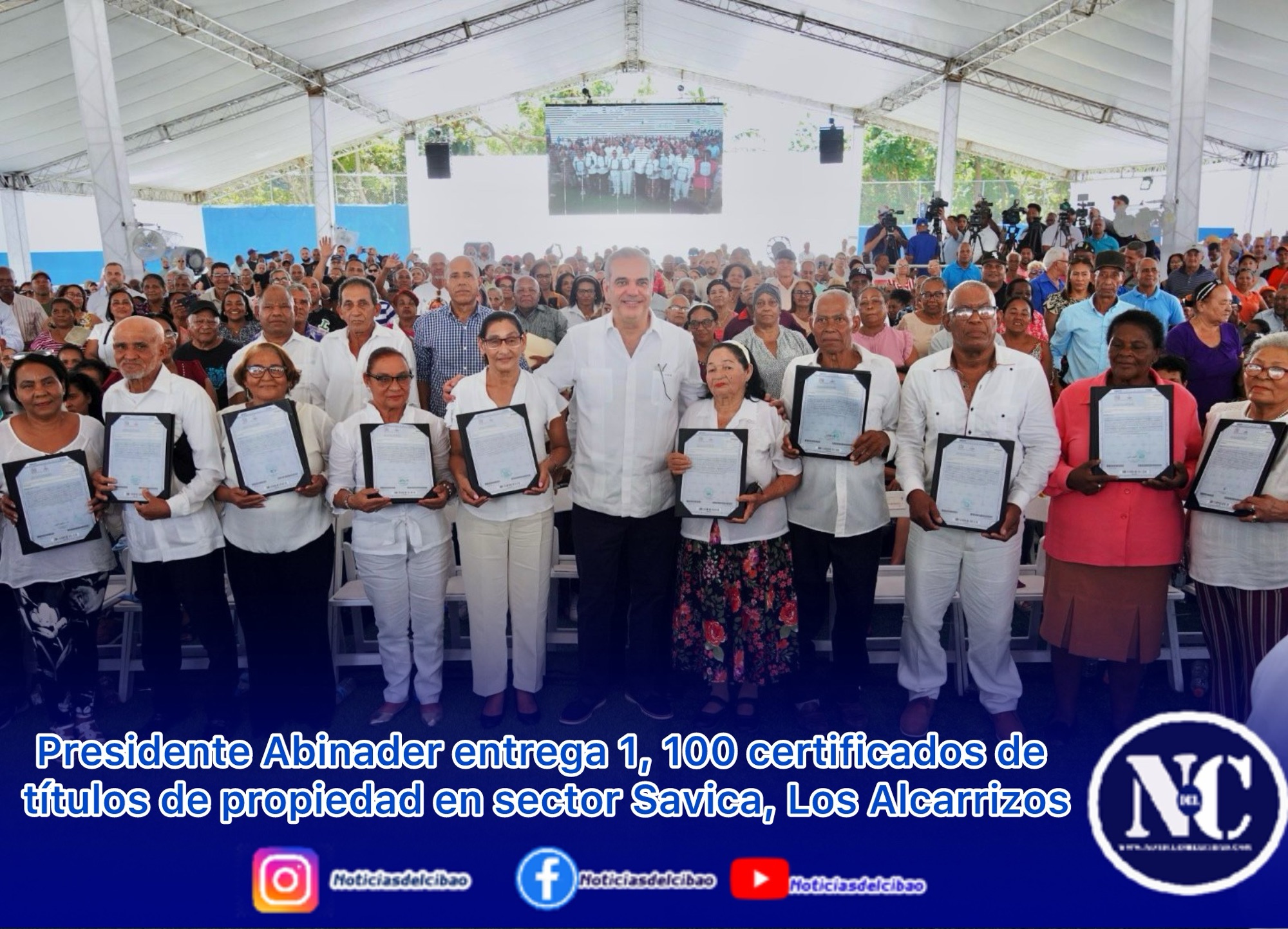 Presidente Abinader entrega 1, 100 certificados de títulos de propiedad en sector Savica, Los Alcarrizos