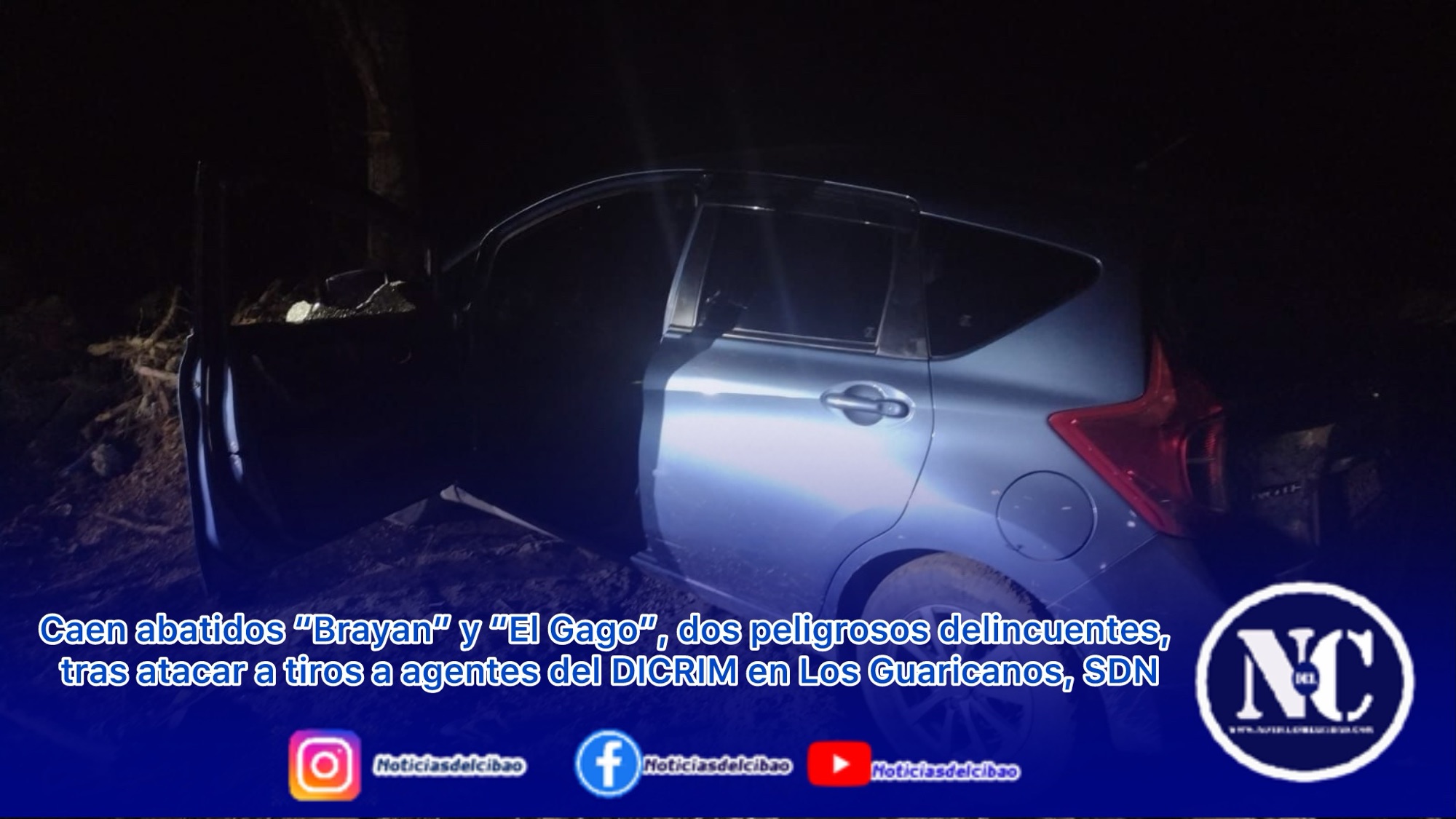 Caen abatidos “Brayan” y “El Gago”, dos peligrosos delincuentes, tras atacar a tiros a agentes del DICRIM en Los Guaricanos, SDN