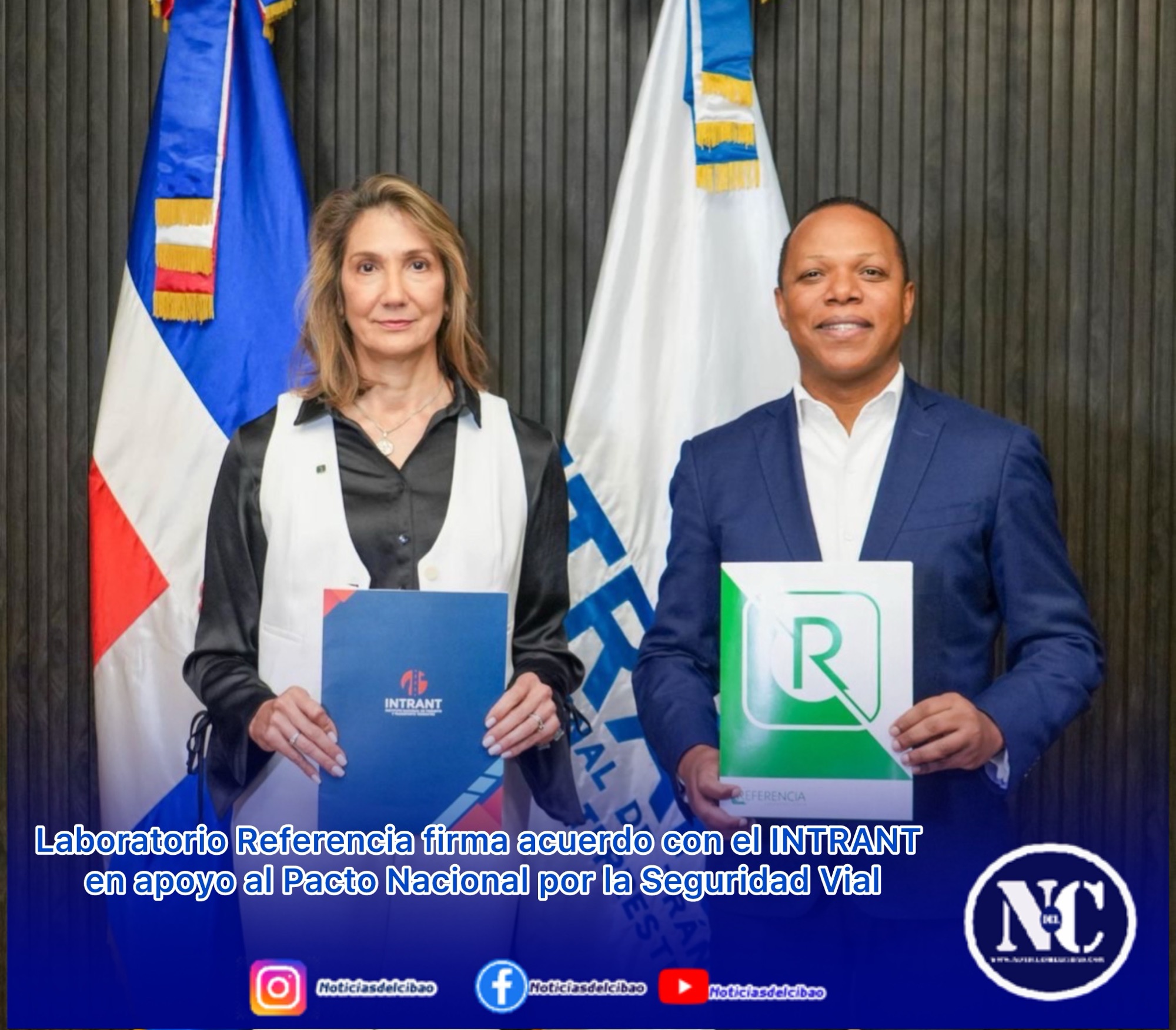 Laboratorio Referencia firma acuerdo con el INTRANT en apoyo al Pacto Nacional por la Seguridad Vial