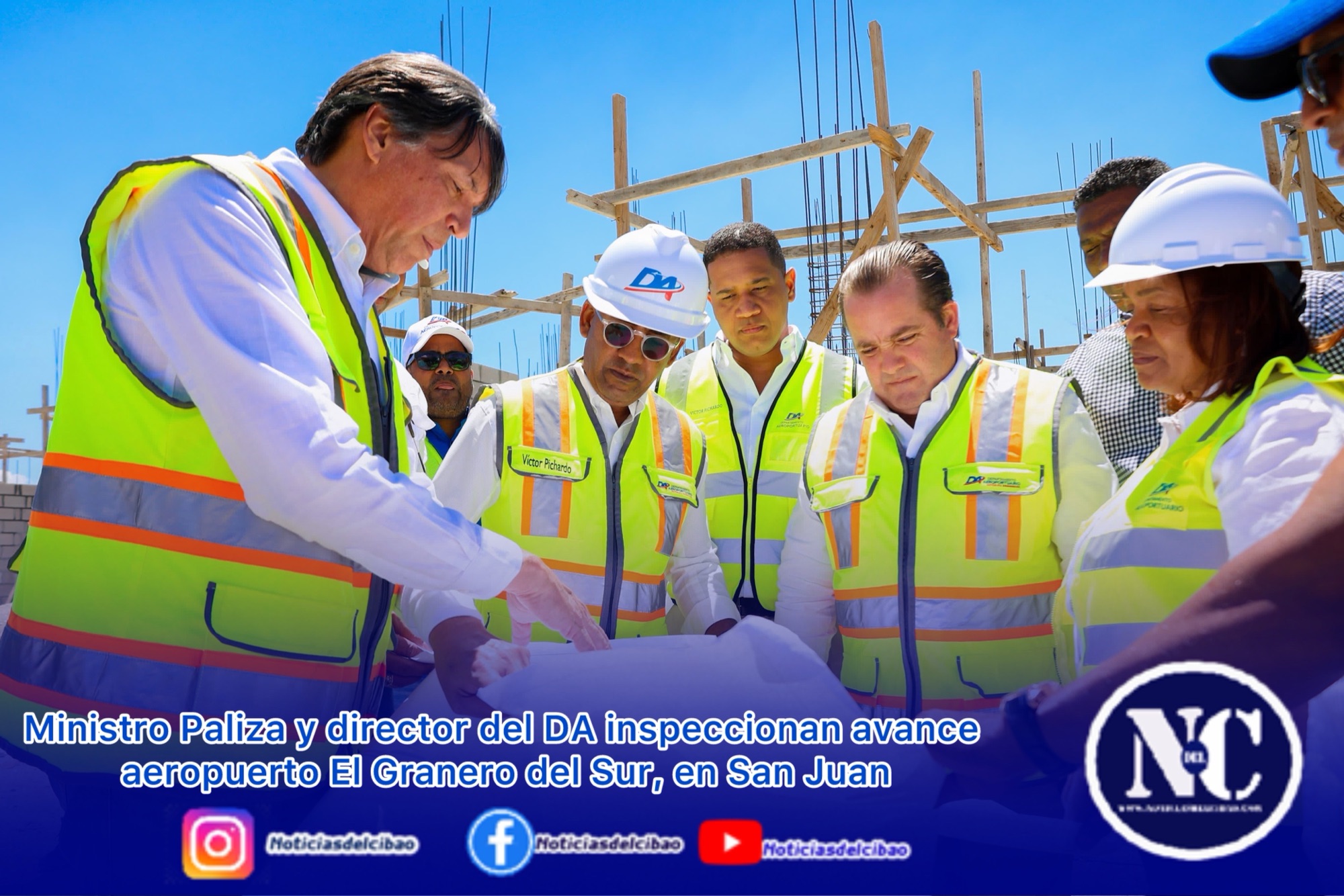 Ministro Paliza y director del DA inspeccionan avance aeropuerto El Granero del Sur, en San Juan