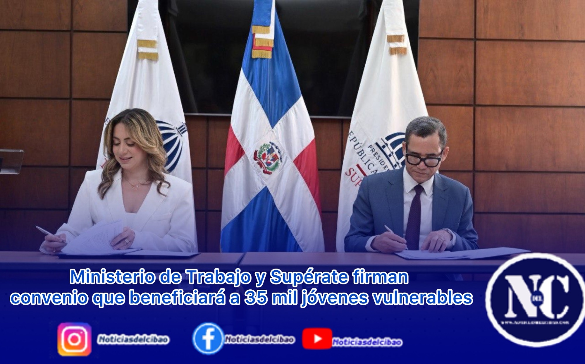 Ministerio de Trabajo y Supérate firman convenio que beneficiará a 35 mil jóvenes vulnerables