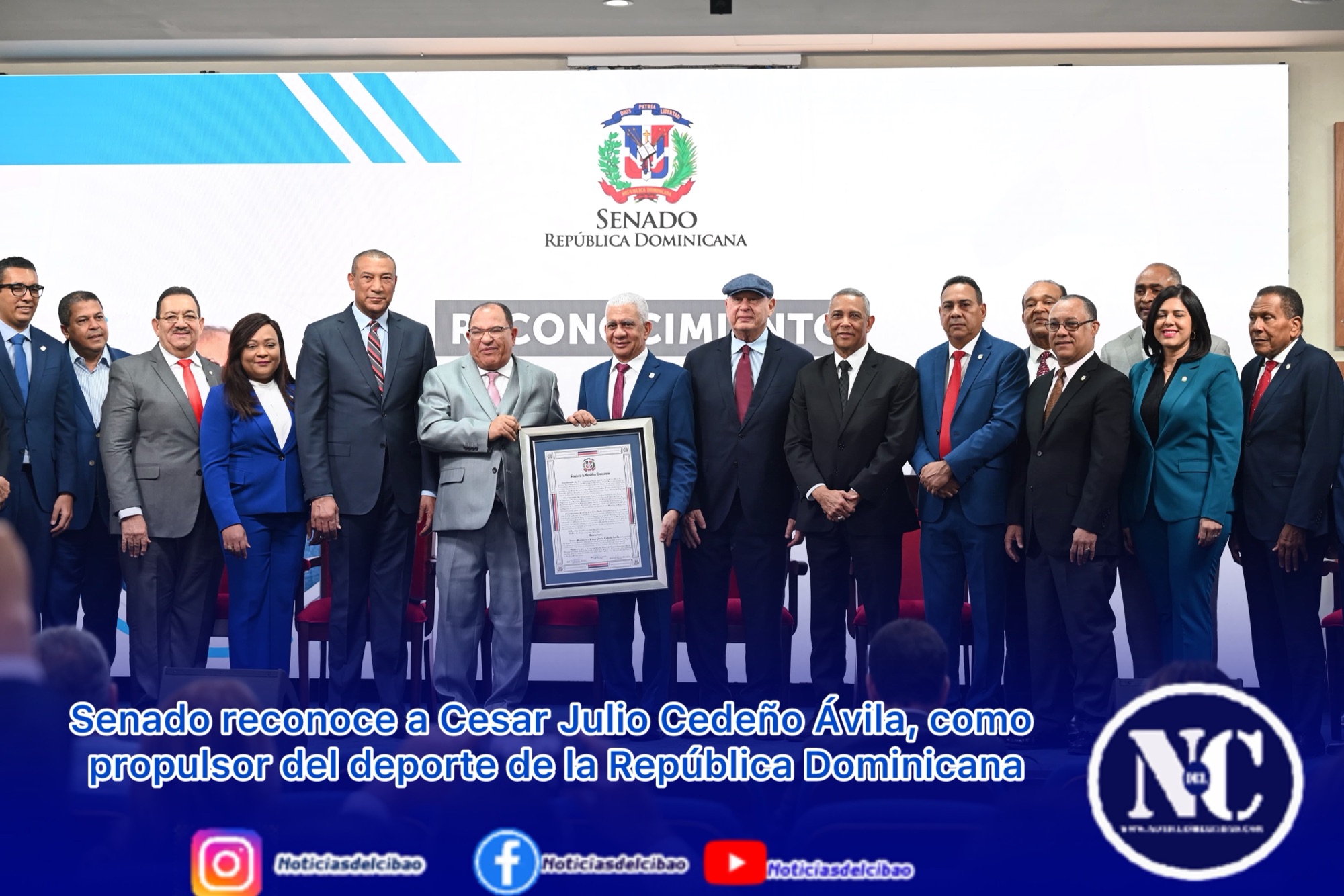 Senado reconoce a Cesar Julio Cedeño Ávila, como propulsor del deporte de la República Dominicana