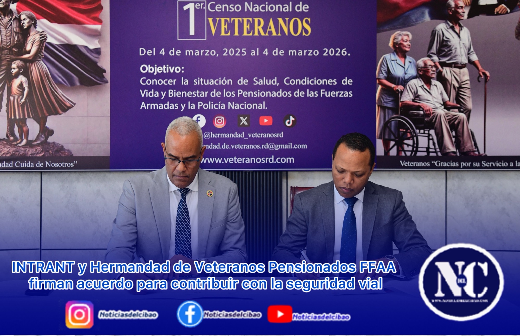 INTRANT y Hermandad de Veteranos Pensionados FFAA firman acuerdo para contribuir con la seguridad vial