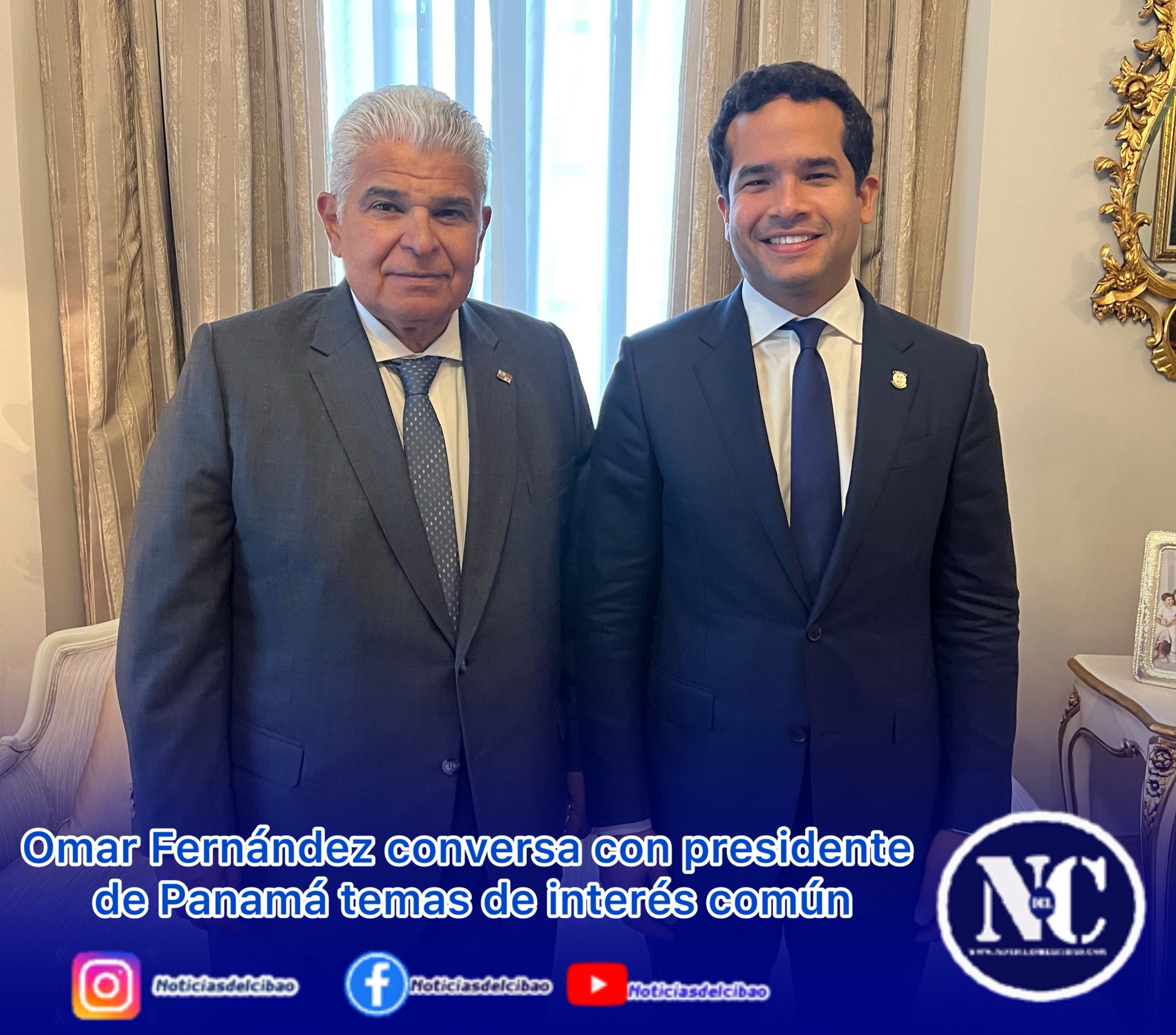 Omar Fernández conversa con presidente de Panamá temas de interés común