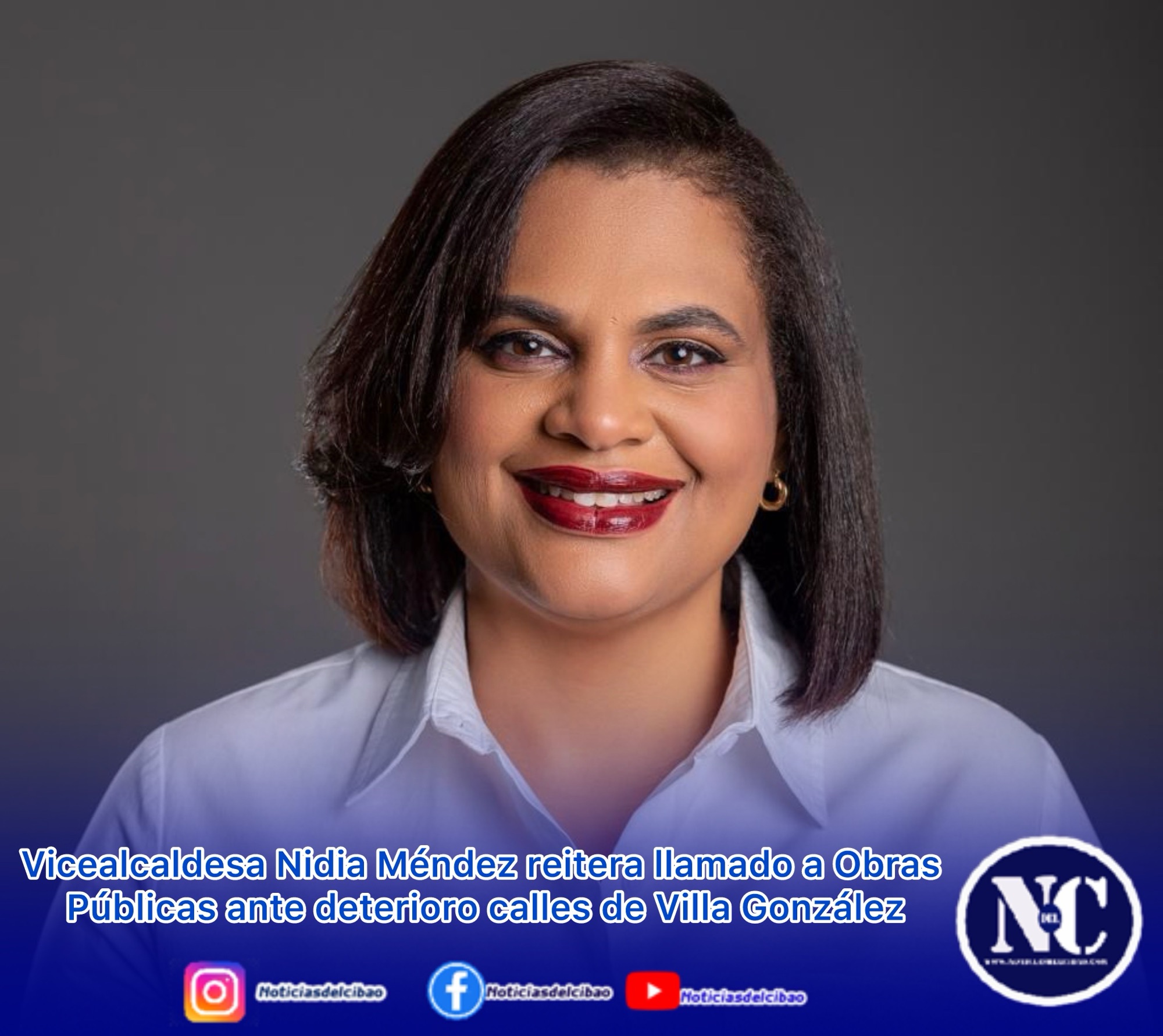 Vicealcaldesa Nidia Méndez reitera llamado a Obras Públicas ante deterioro calles de Villa González
