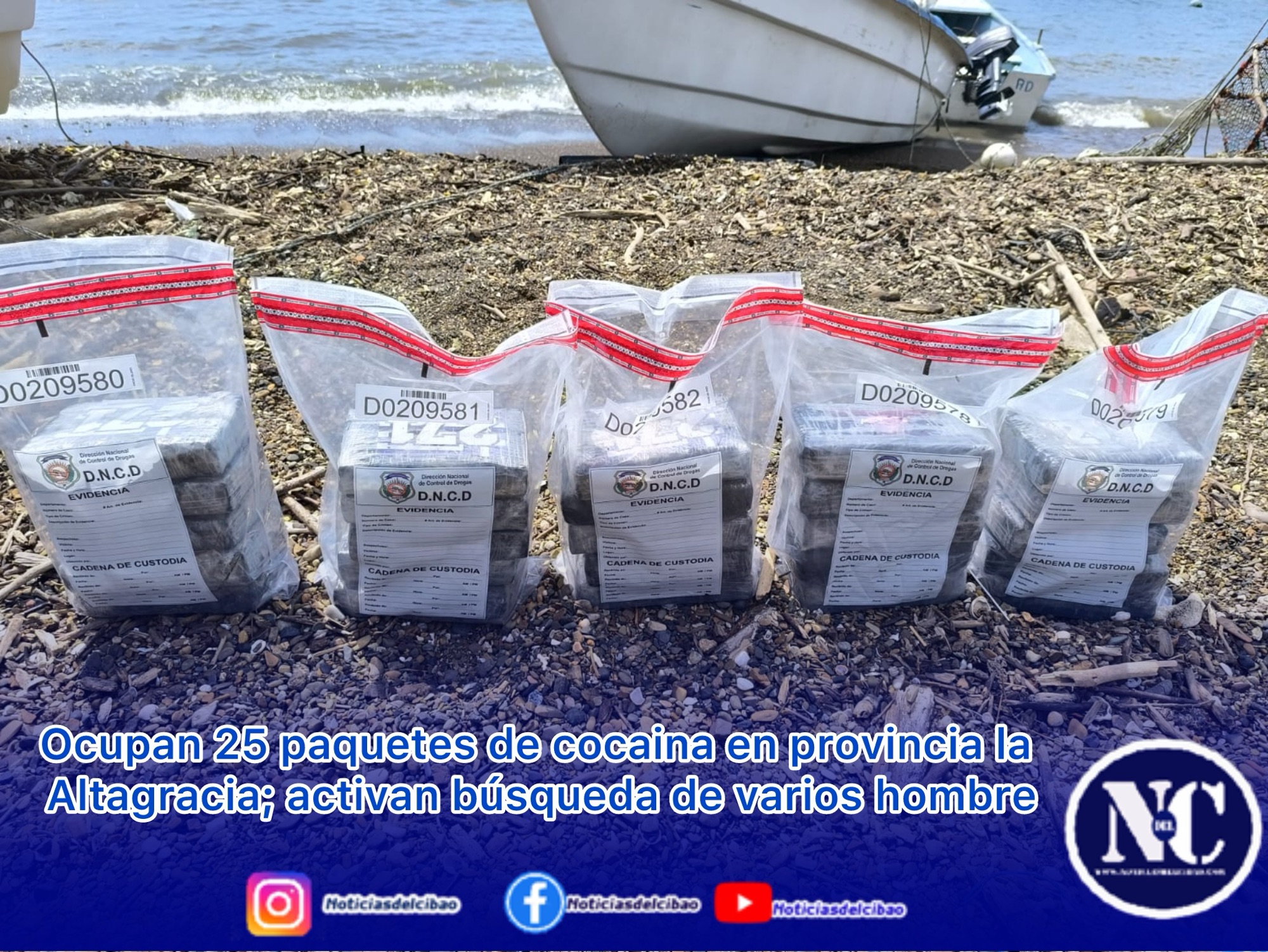 Ocupan 25 paquetes de cocaina en provincia la Altagracia; activan búsqueda de varios hombre