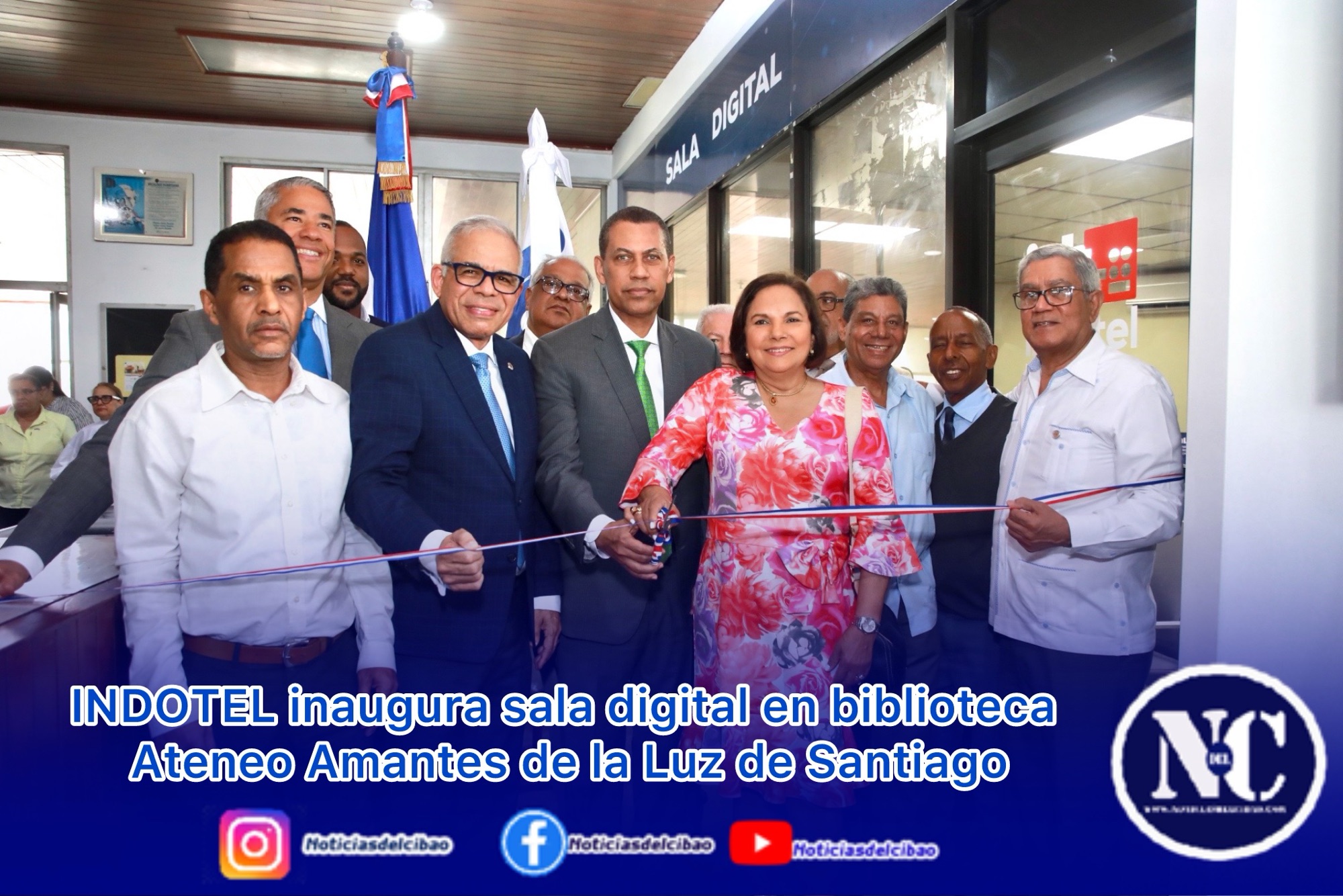 INDOTEL inaugura sala digital en biblioteca Ateneo Amantes de la Luz de Santiago