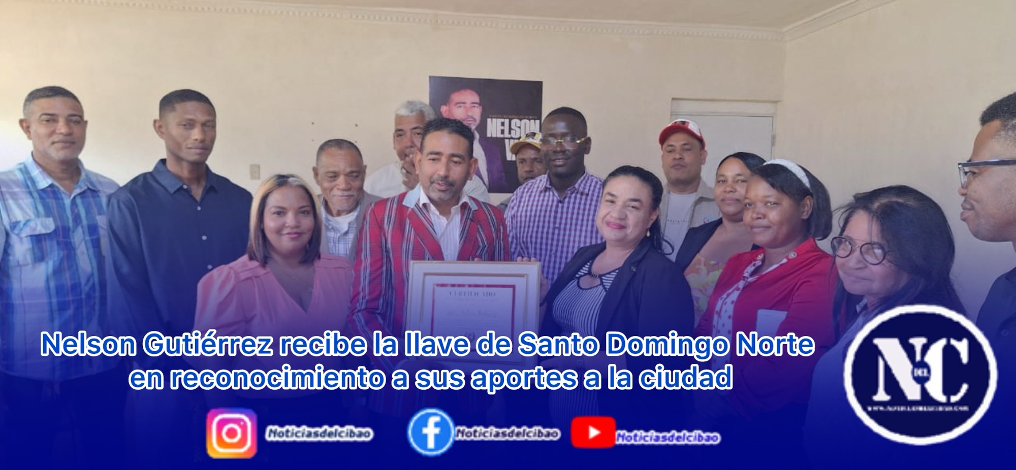 Nelson Gutiérrez recibe la llave de Santo Domingo Norte en reconocimiento a sus aportes a la ciudad