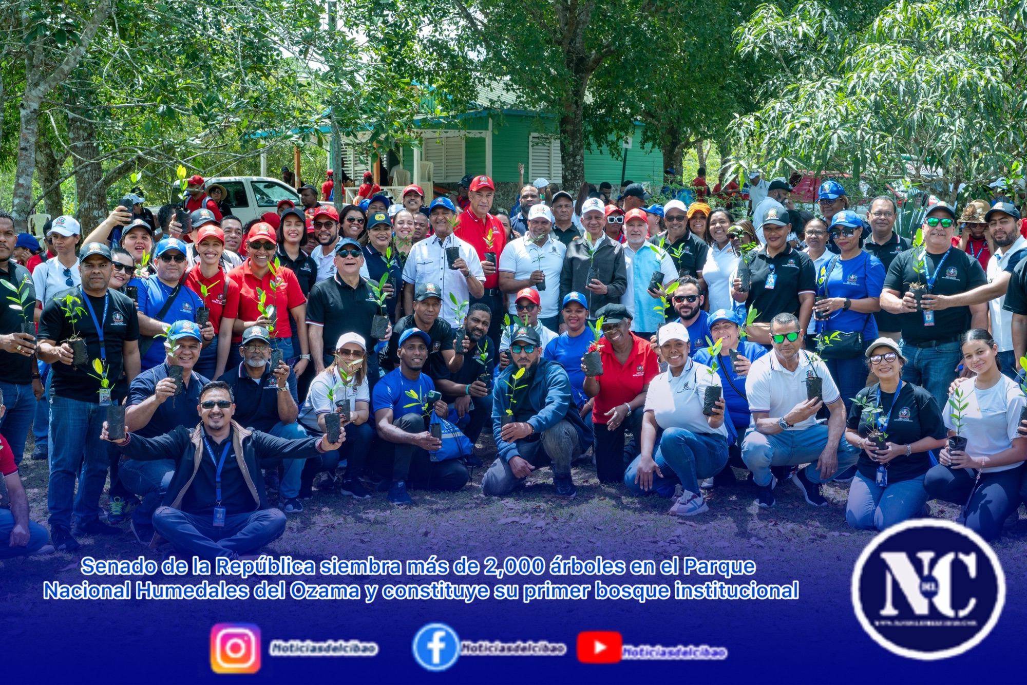 Senado de la República siembra más de 2,000 árboles en el Parque Nacional Humedales del Ozama y constituye su primer bosque institucional