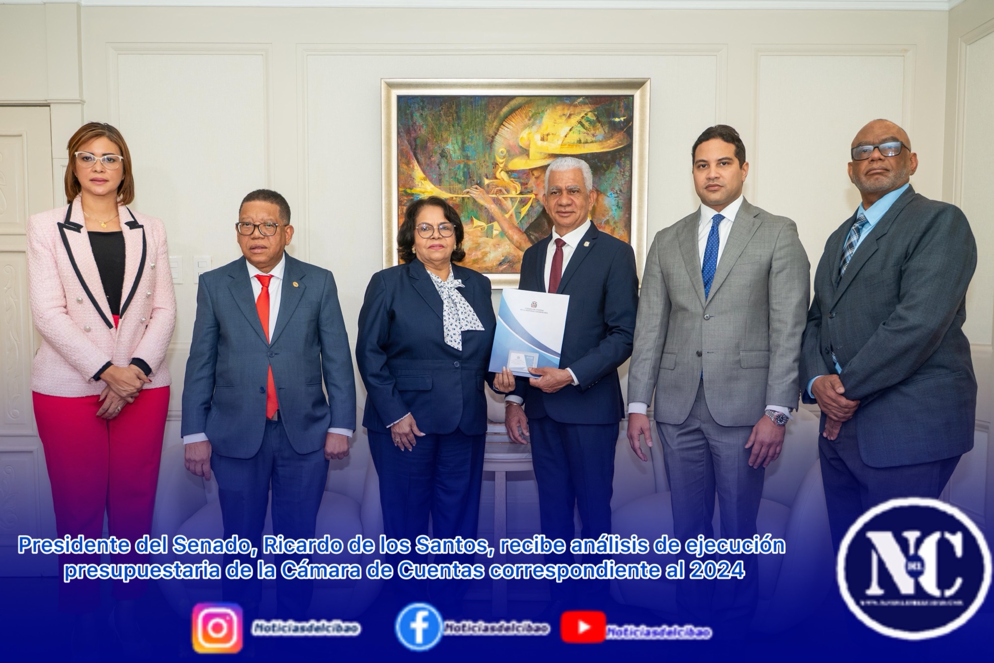 Presidente del Senado, Ricardo de los Santos, recibe análisis de ejecución presupuestaria de la Cámara de Cuentas correspondiente al 2024