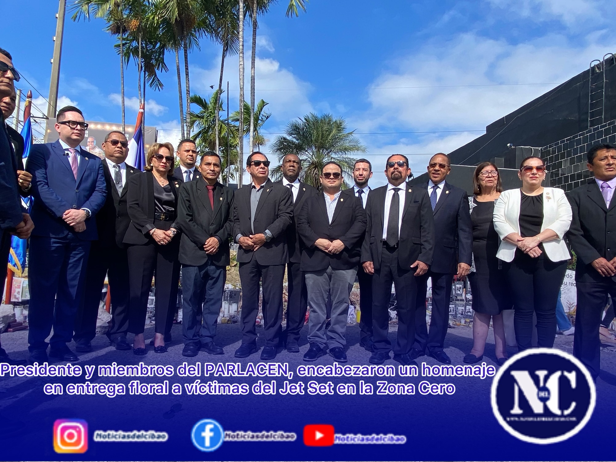 Presidente y miembros del PARLACEN, encabezaron un homenaje en entrega floral a víctimas del Jet Set en la Zona Cero