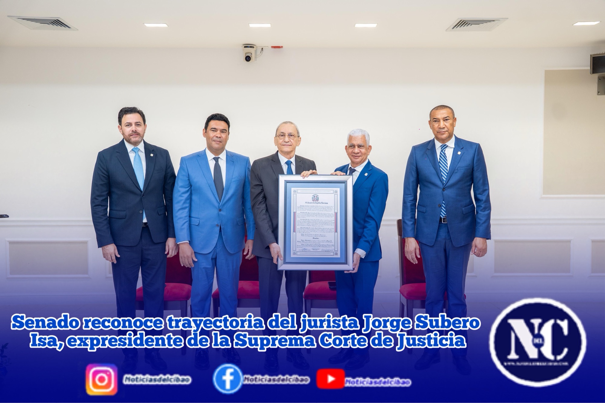 Senado reconoce trayectoria del jurista Jorge Subero Isa, expresidente de la Suprema Corte de Justicia