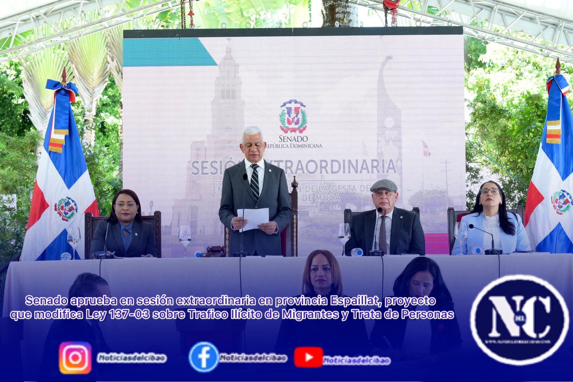 Senado aprueba en sesión extraordinaria en provincia Espaillat, proyecto que modifica Ley 137-03 sobre Trafico Ilícito de Migrantes y Trata de Personas