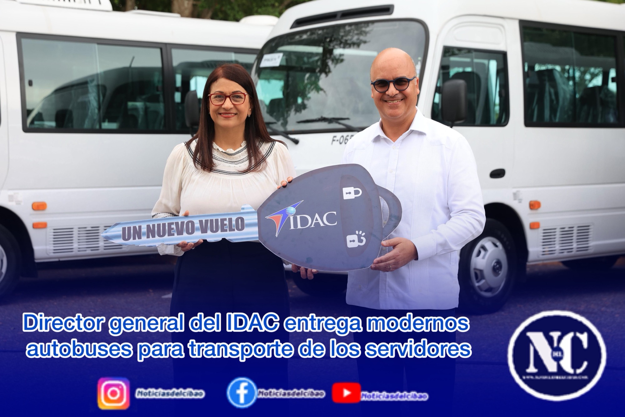 Director general del IDAC entrega modernos autobuses para transporte de los servidores