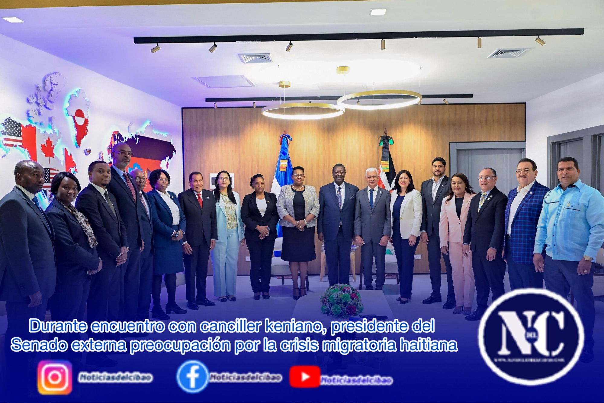 Durante encuentro con canciller keniano, presidente del Senado externa preocupación por la crisis migratoria haitiana