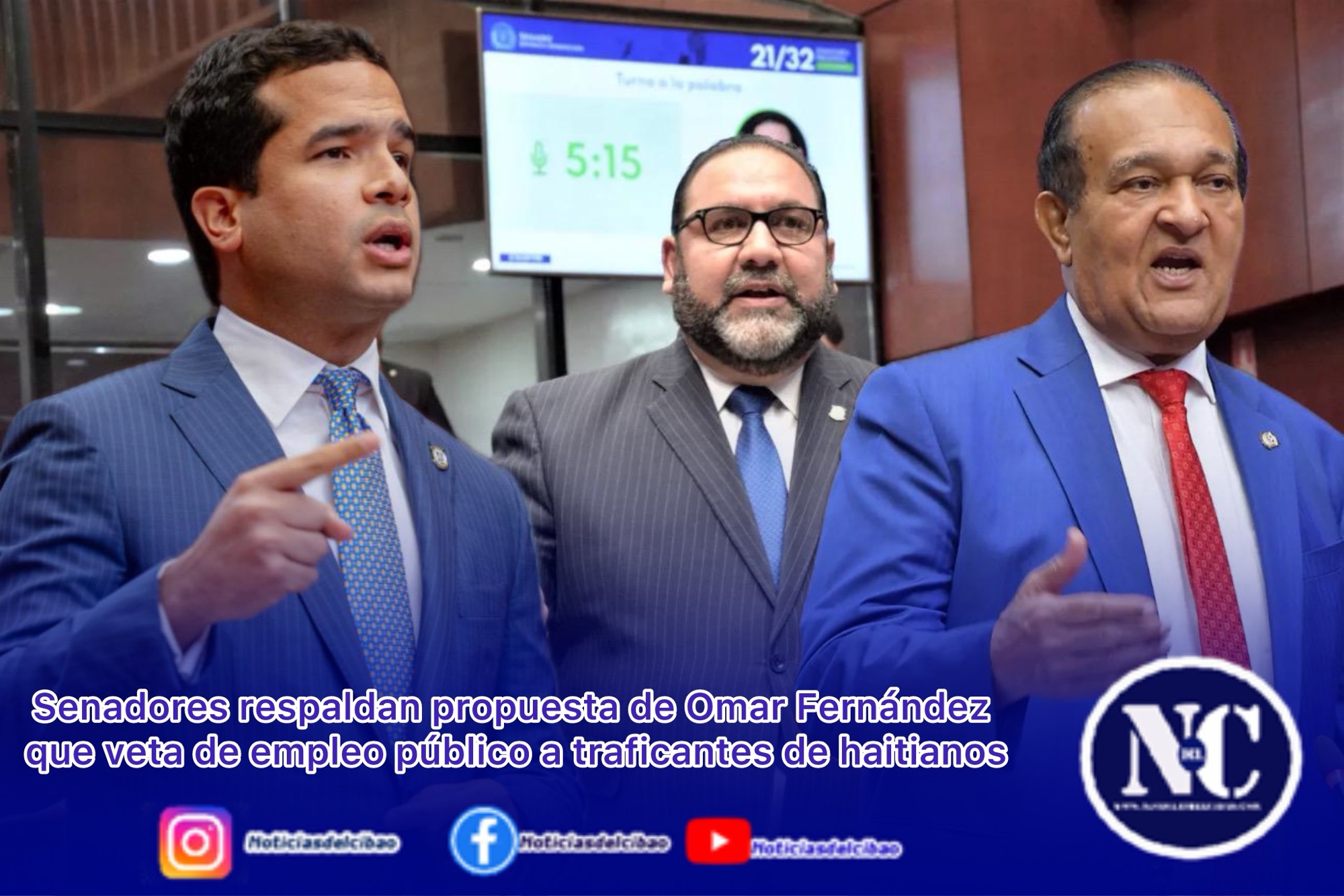 Senadores respaldan propuesta de Omar Fernández que veta de empleo público a traficantes de haitianos