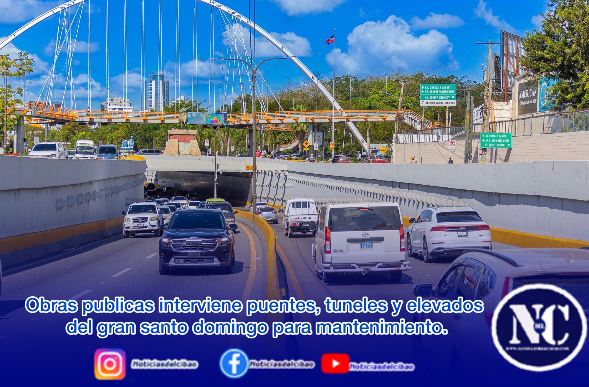 Obras Publicas interviene puentes, tuneles y elevados del gran santo domingo para mantenimiento.