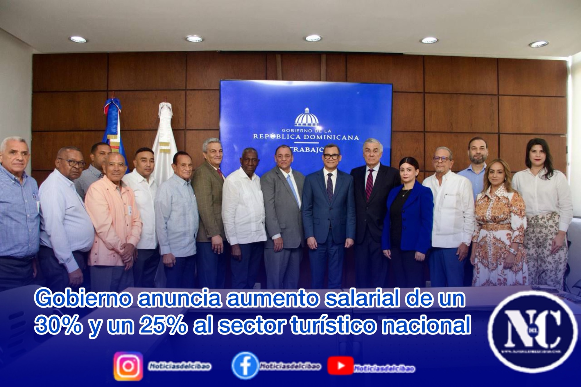 Gobierno anuncia aumento salarial de un 30% y un 25% al sector turístico nacional