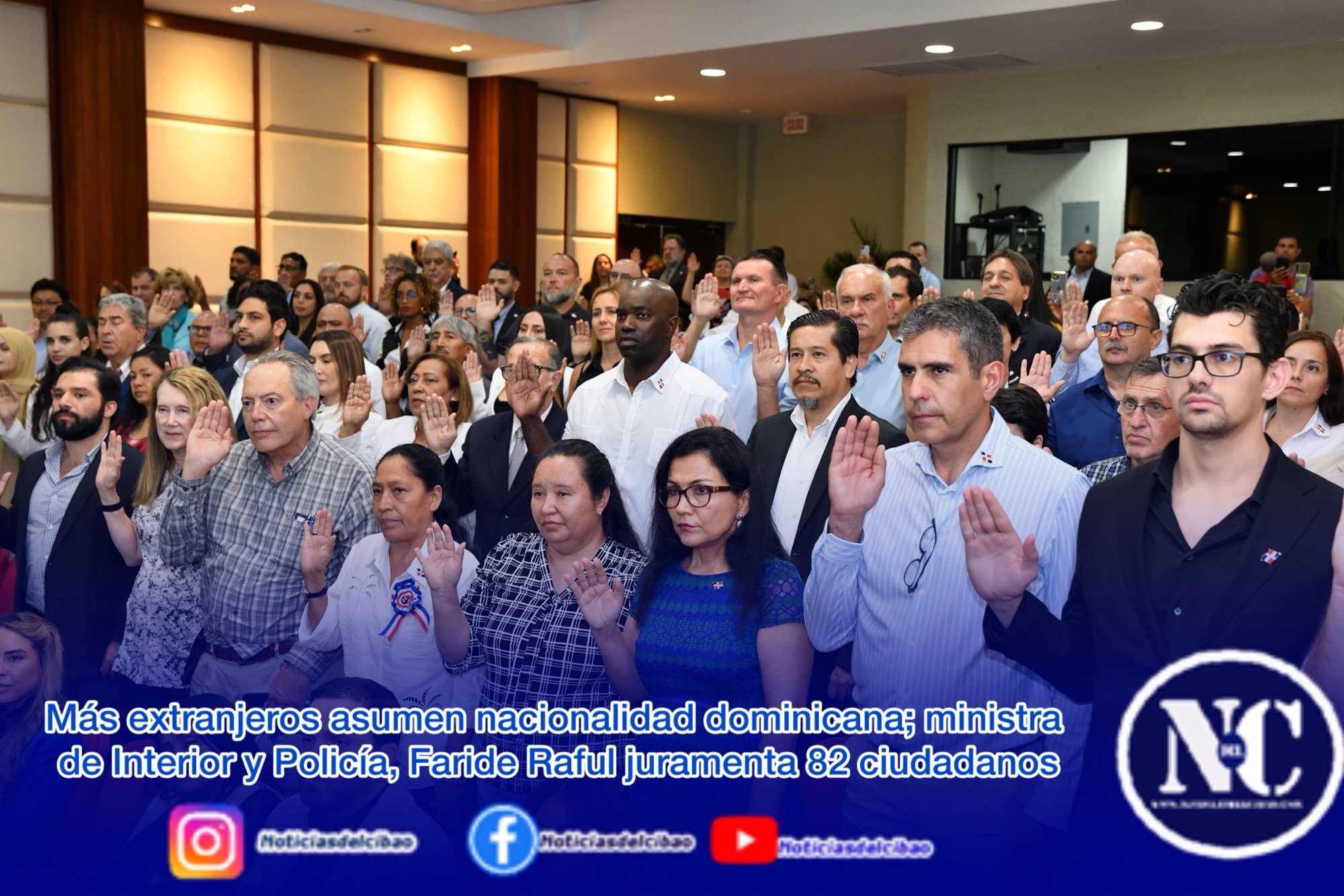 Más extranjeros asumen nacionalidad dominicana; ministra de Interior y Policía, Faride Raful juramenta 82 ciudadanos