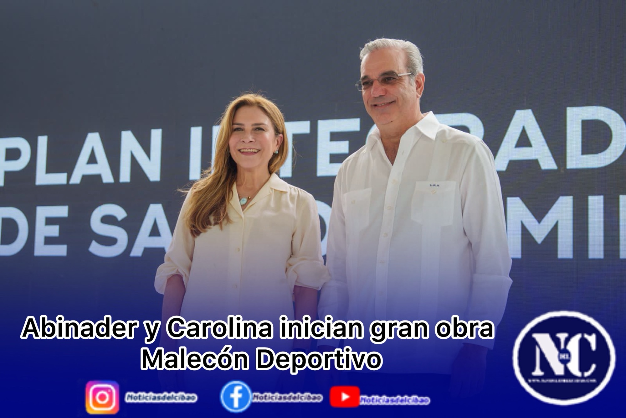 Abinader y Carolina inician gran obra Malecón Deportivo