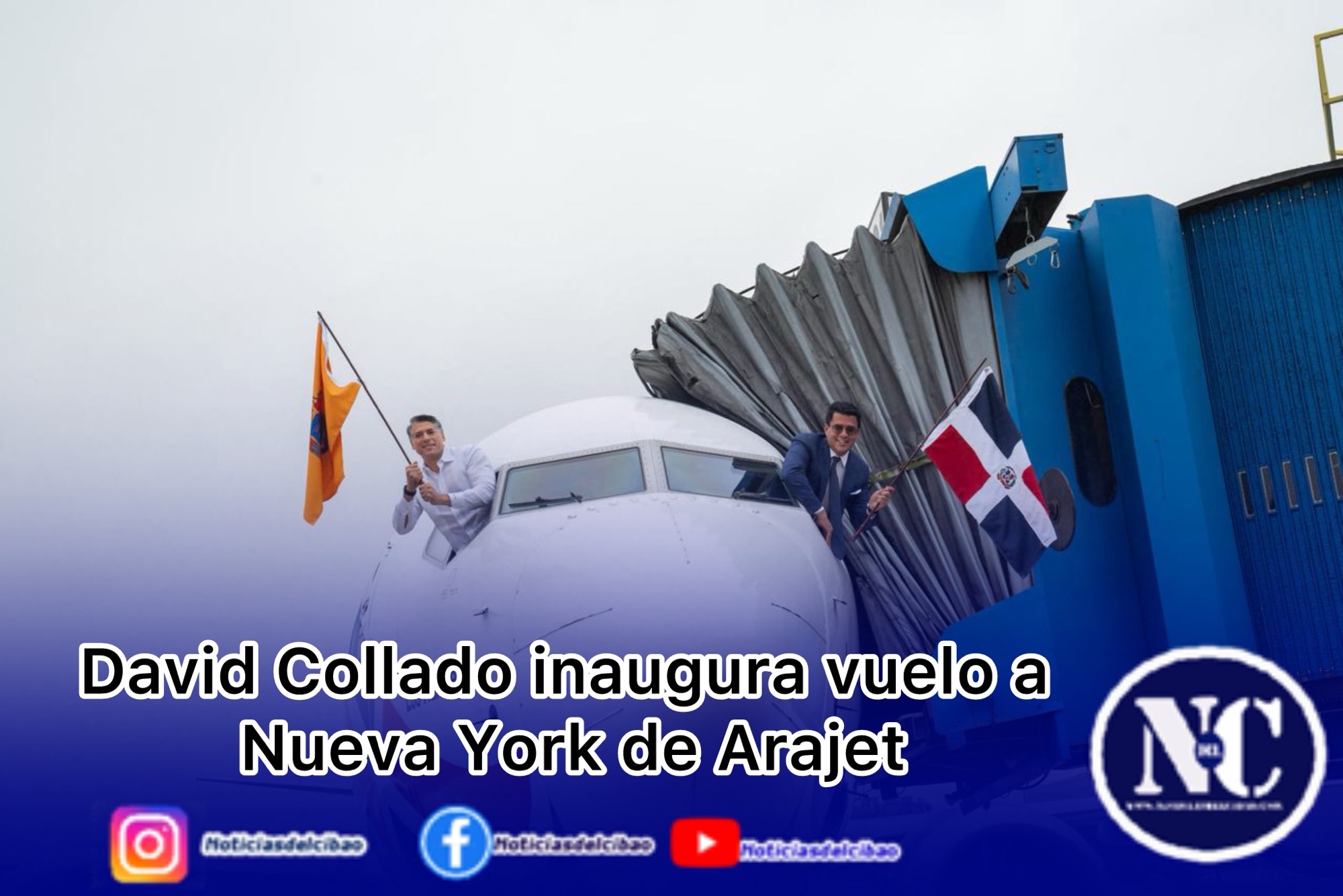 David Collado inaugura vuelo a Nueva York de Arajet
