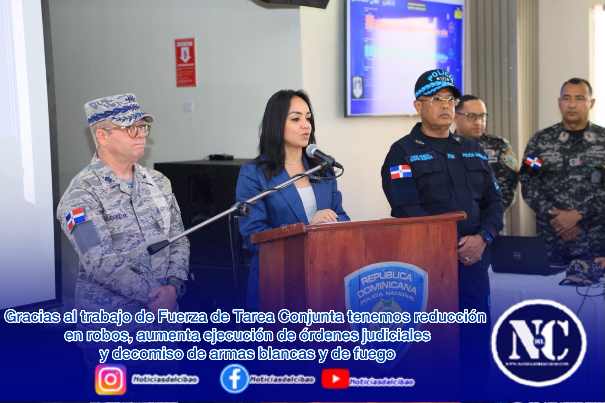 Gracias al trabajo de Fuerza de Tarea Conjunta tenemos reducción en robos, aumenta ejecución de órdenes judiciales y decomiso de armas blancas y de fuego