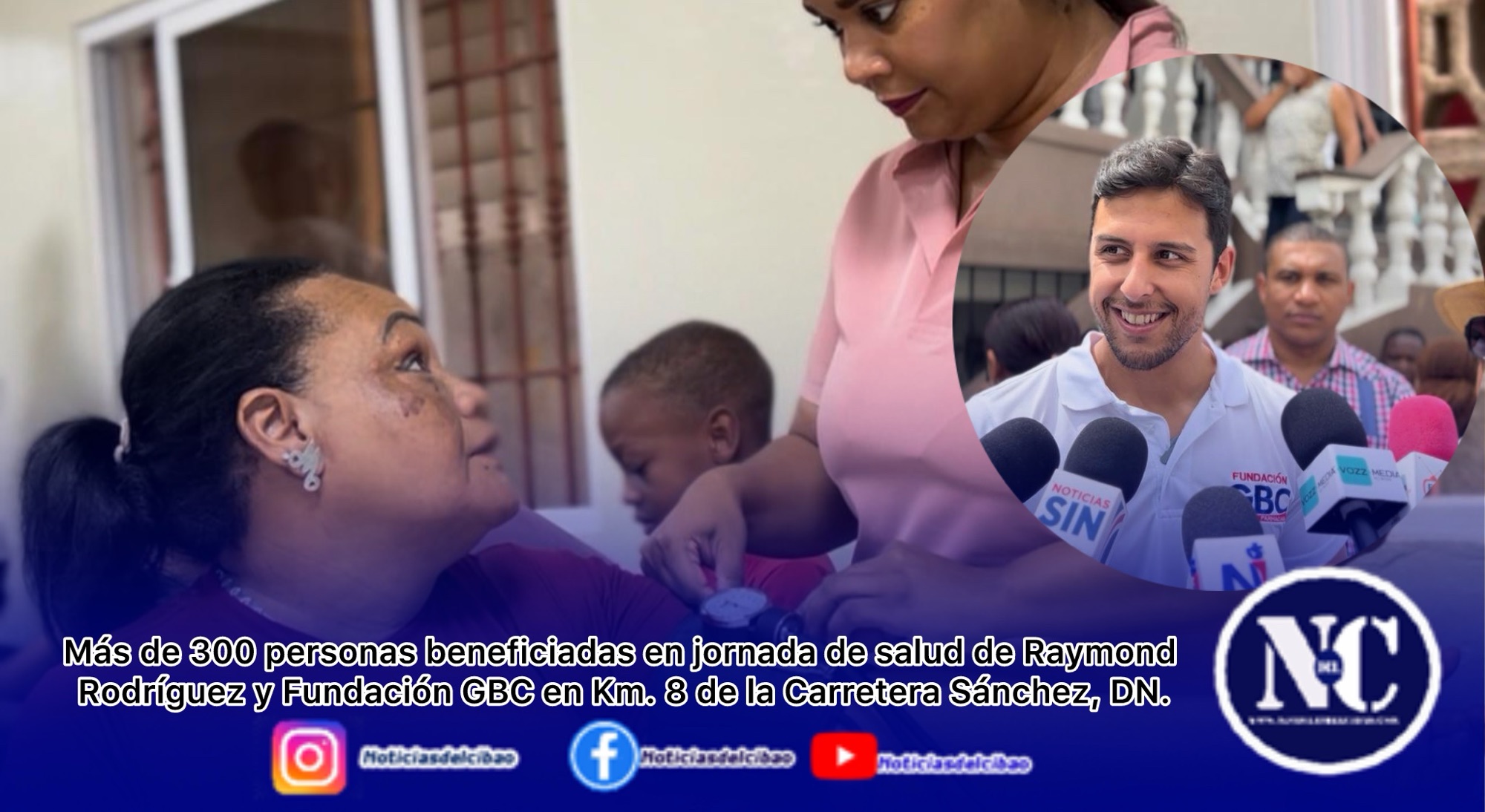 Más de 300 personas beneficiadas en jornada de salud de Raymond Rodríguez y Fundación GBC en Km. 8 de la Carretera Sánchez, DN.