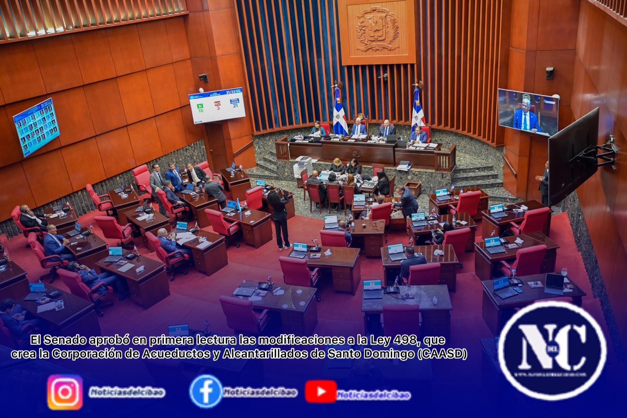 El Senado aprobó en primera lectura las modificaciones a la Ley 498, que crea la Corporación de Acueductos y Alcantarillados de Santo Domingo (CAASD)