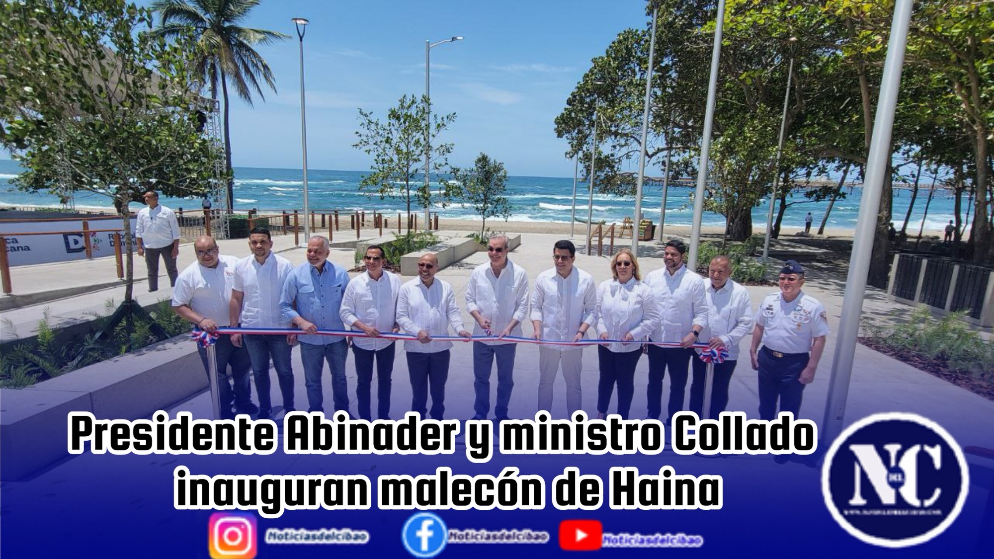 Presidente Abinader y ministro Collado inauguran malecón de Haina