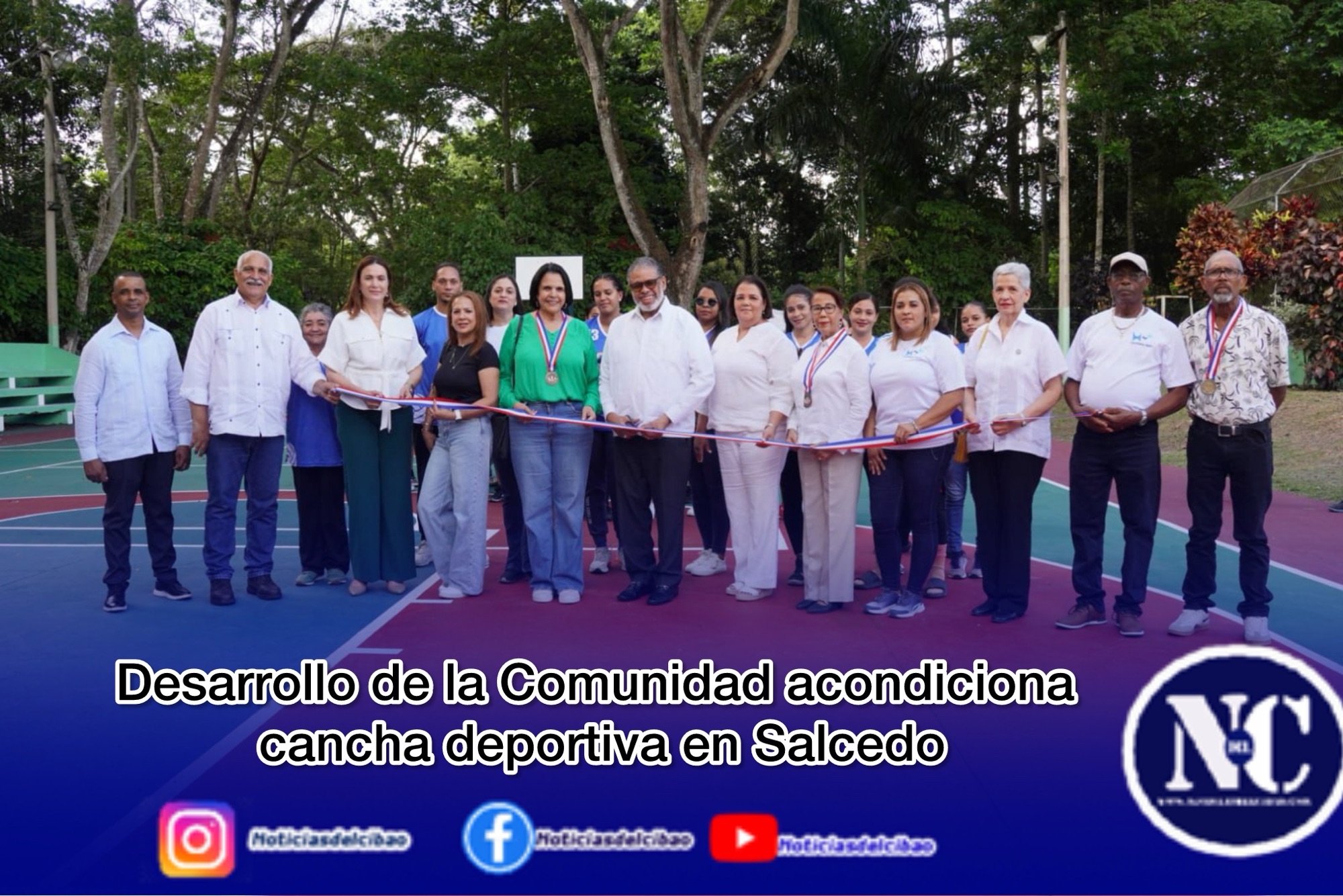 Desarrollo de la Comunidad acondiciona cancha deportiva en Salcedo