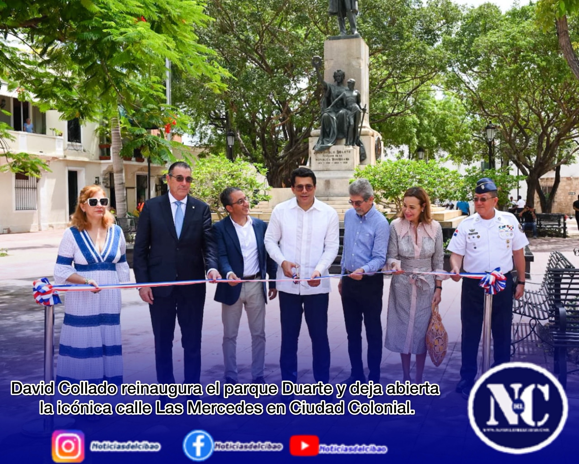 David Collado reinaugura el parque Duarte y deja abierta la icónica calle Las Mercedes en Ciudad Colonial.