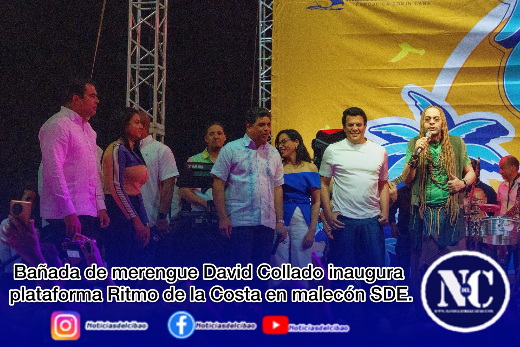 Bañada de merengue David Collado inaugura plataforma Ritmo de la Costa en malecón SDE.