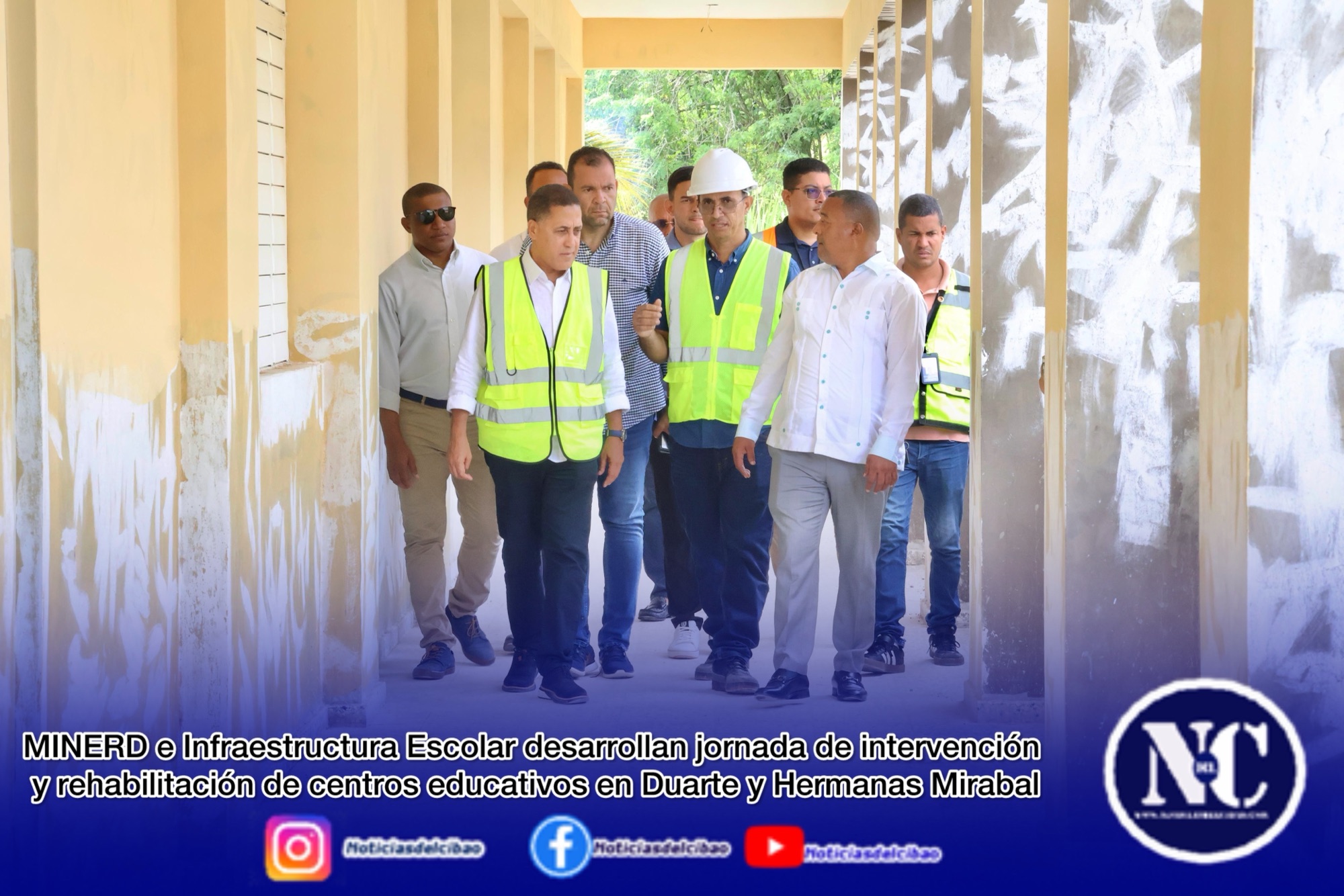 MINERD e Infraestructura Escolar desarrollan jornada de intervención y rehabilitación de centros educativos en Duarte y Hermanas Mirabal