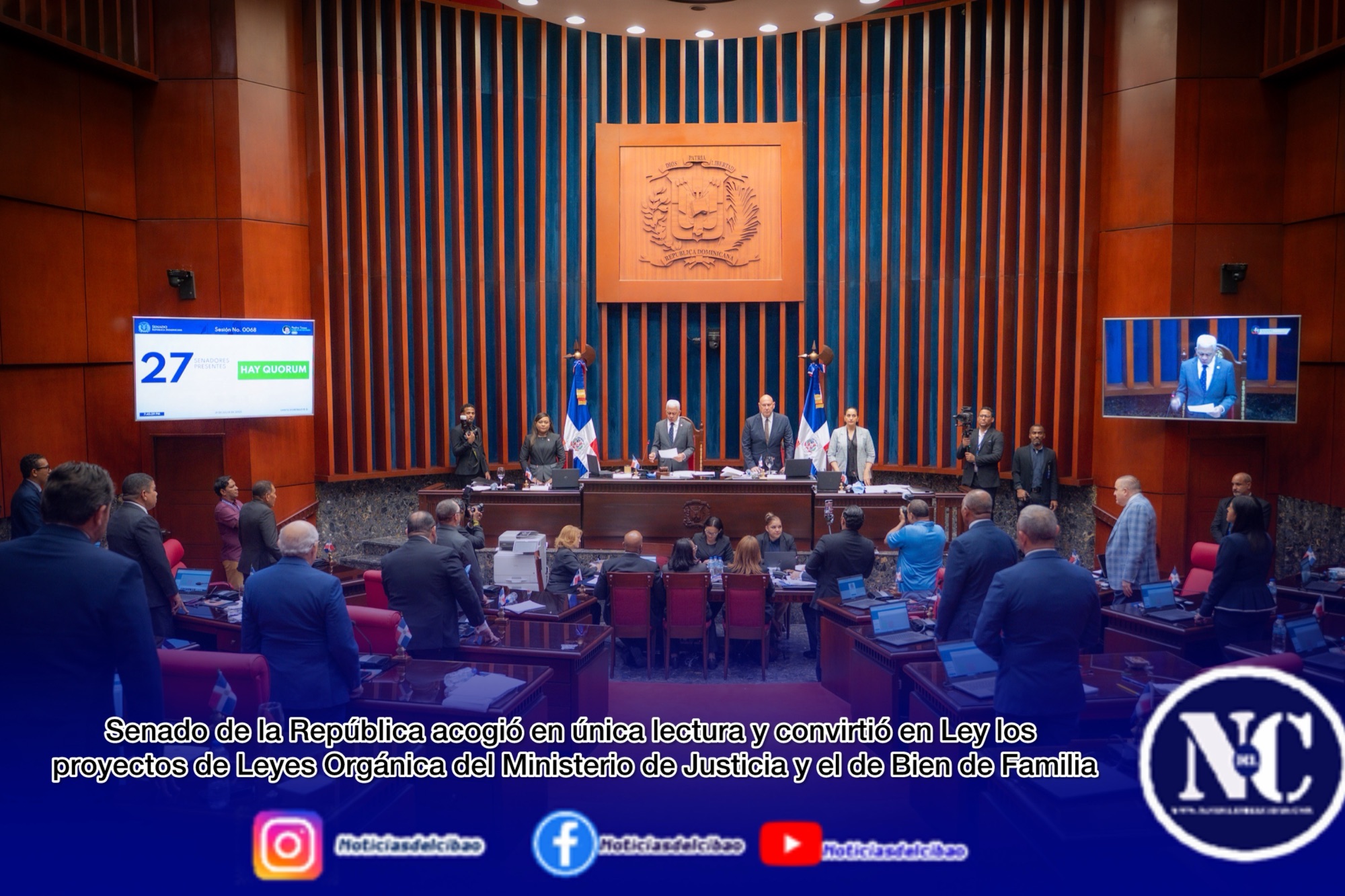Senado de la República acogió en única lectura y convirtió en Ley los proyectos de Leyes Orgánica del Ministerio de Justicia y el de Bien de Familia