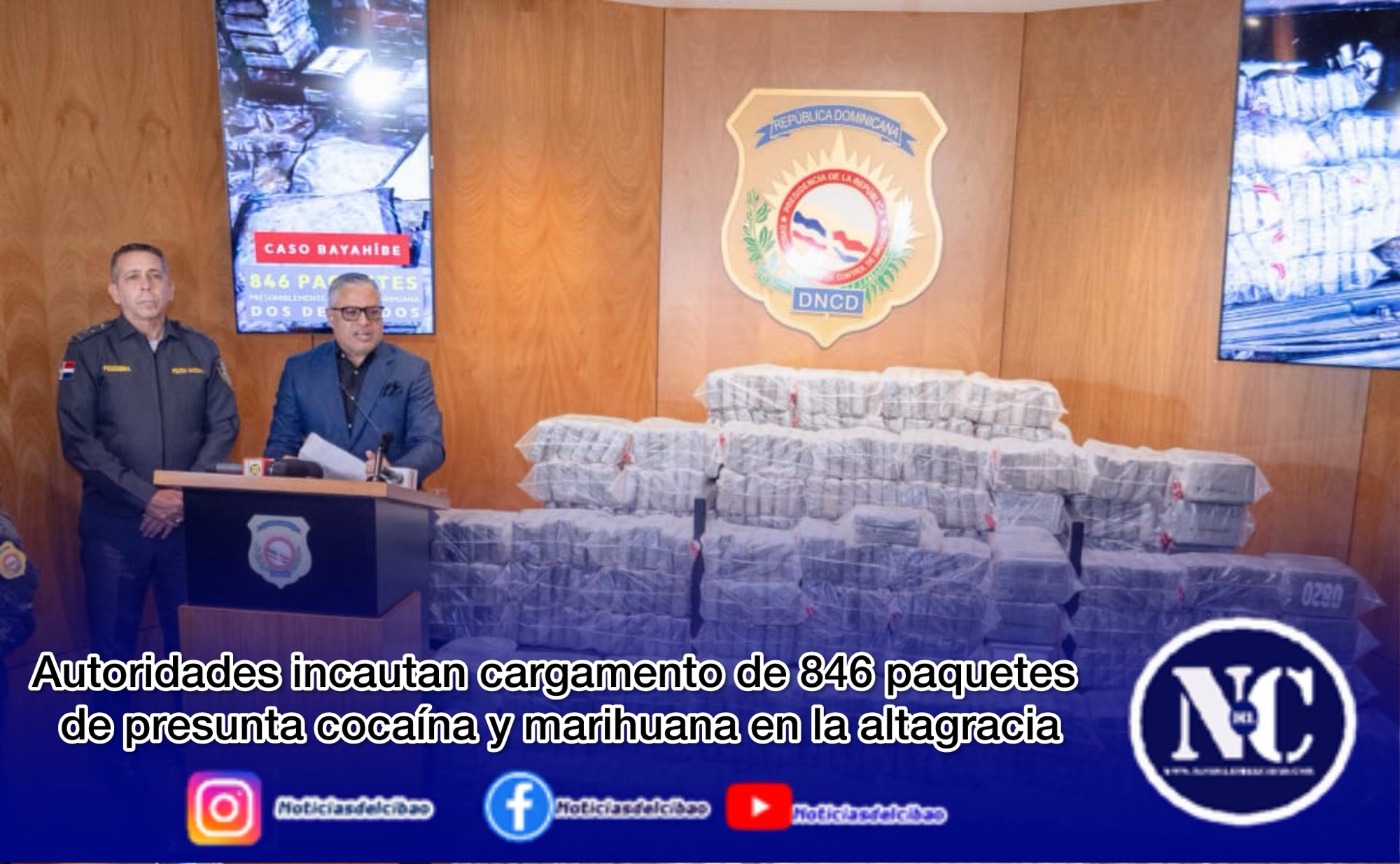 Autoridades incautan cargamento de 846 paquetes de presunta cocaína y marihuana en la altagracia
